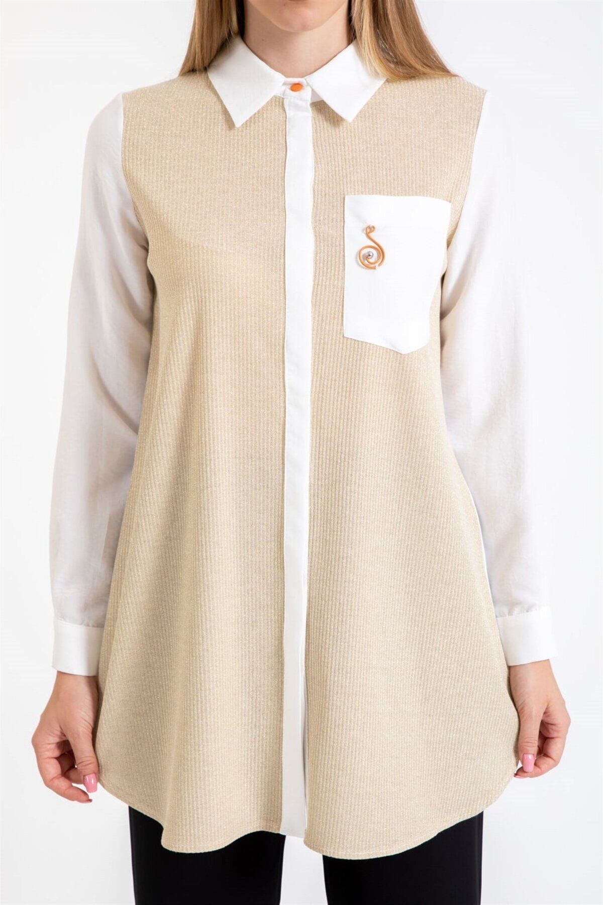 Esswaap-Melodi Detailed Garnished Tunic Gold 4