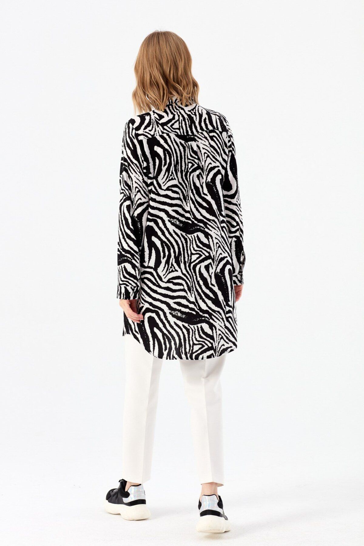 Esswaap-Ecru Tunic - Zebra Pattern 5