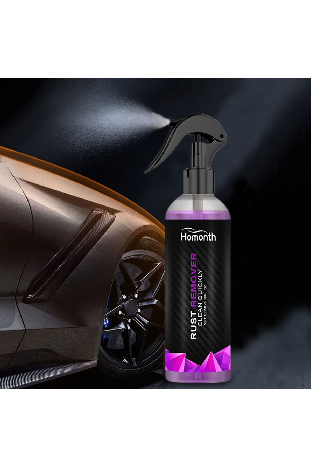 HOSPORT-100ml Rust Inhibitor Paint Rust Remover Derusting Spray Car Rust Removal Spray Car Wheel Hub Rust... 4
