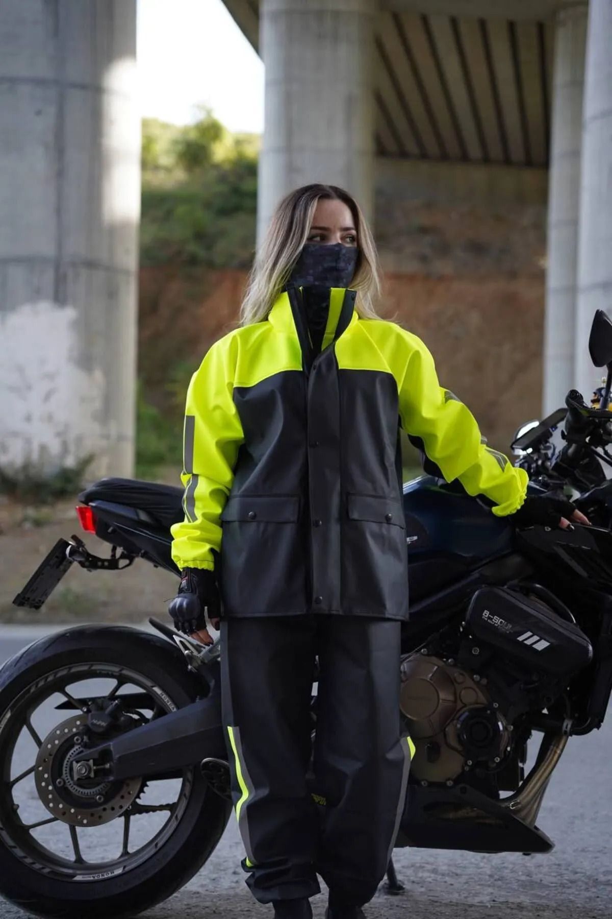 Moto Talha NEON PREMİUM CEPLİ ASTARLI MOTOSİKLET YAĞMURLUĞU (GARANTİLİ ÜRÜN)