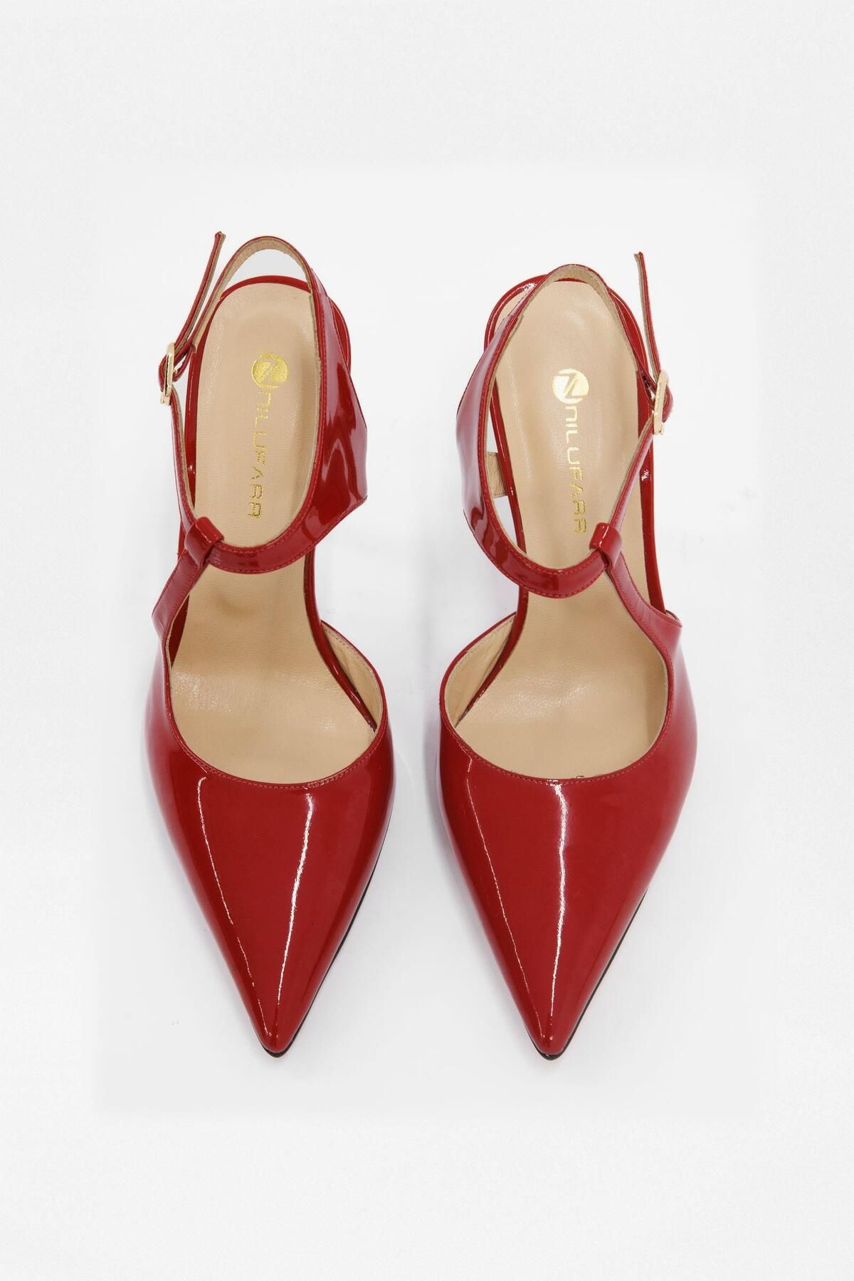 NILUFARR-Carlen Red Patent Leather - Genuine Leather Heeled Shoes 2