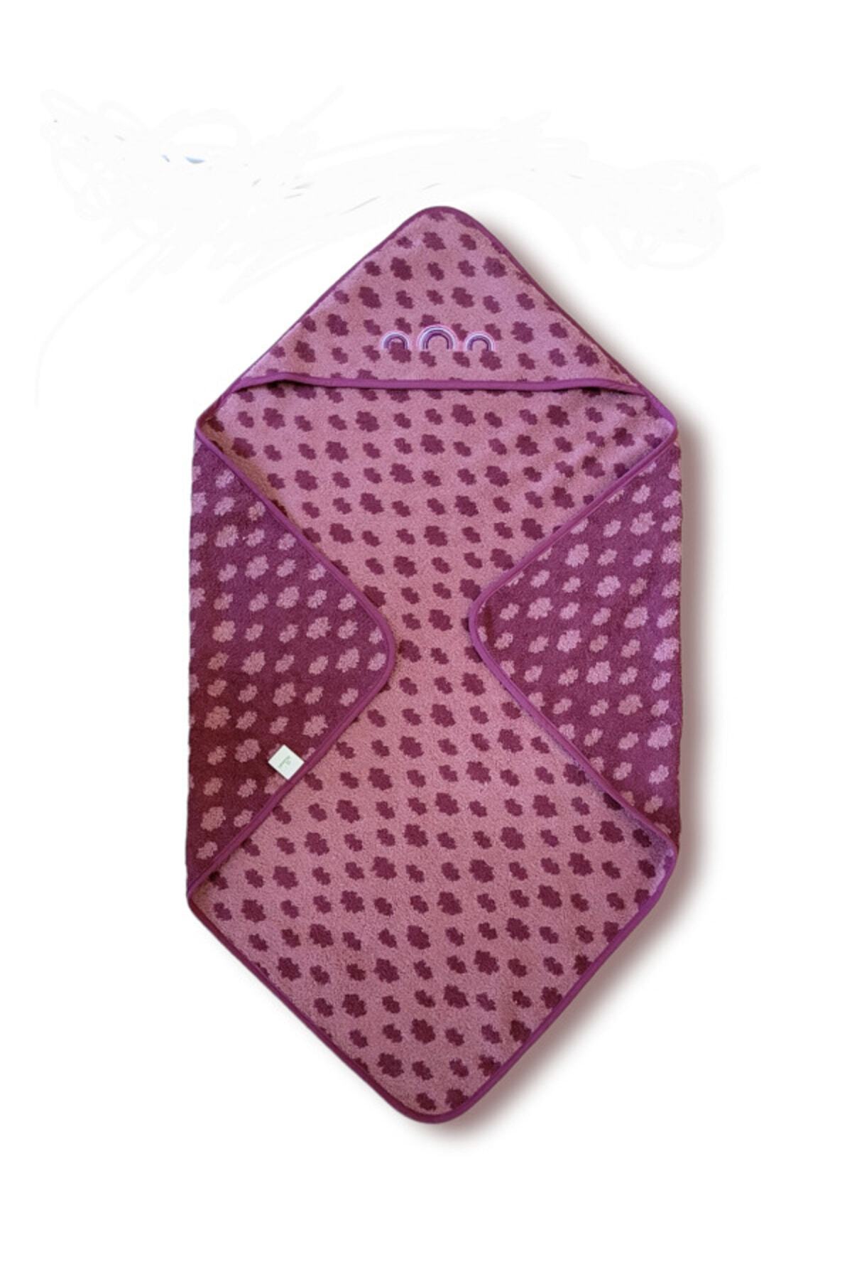 PAMUK HANIM Pamuklu Yumuşacık Bebek Banyo Havlusu 80x80cm Outlet Puantiye/ Gülkurusu fotoğrafı 2 (önizleme)