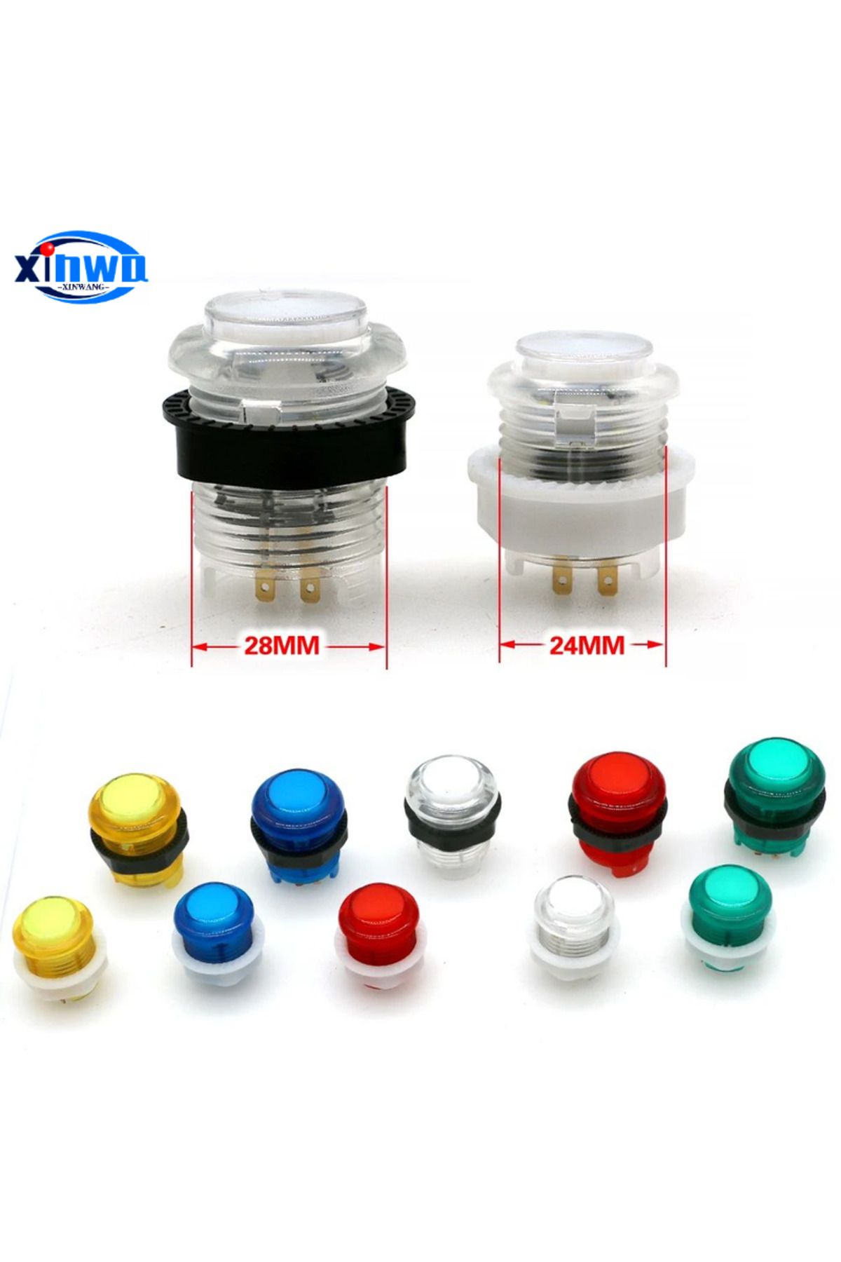 Choice-BAOLIAN Push Button 5v Led Illuminated Light Clear For DIY Arcade Joystick Hitbox Controller Coin... 6