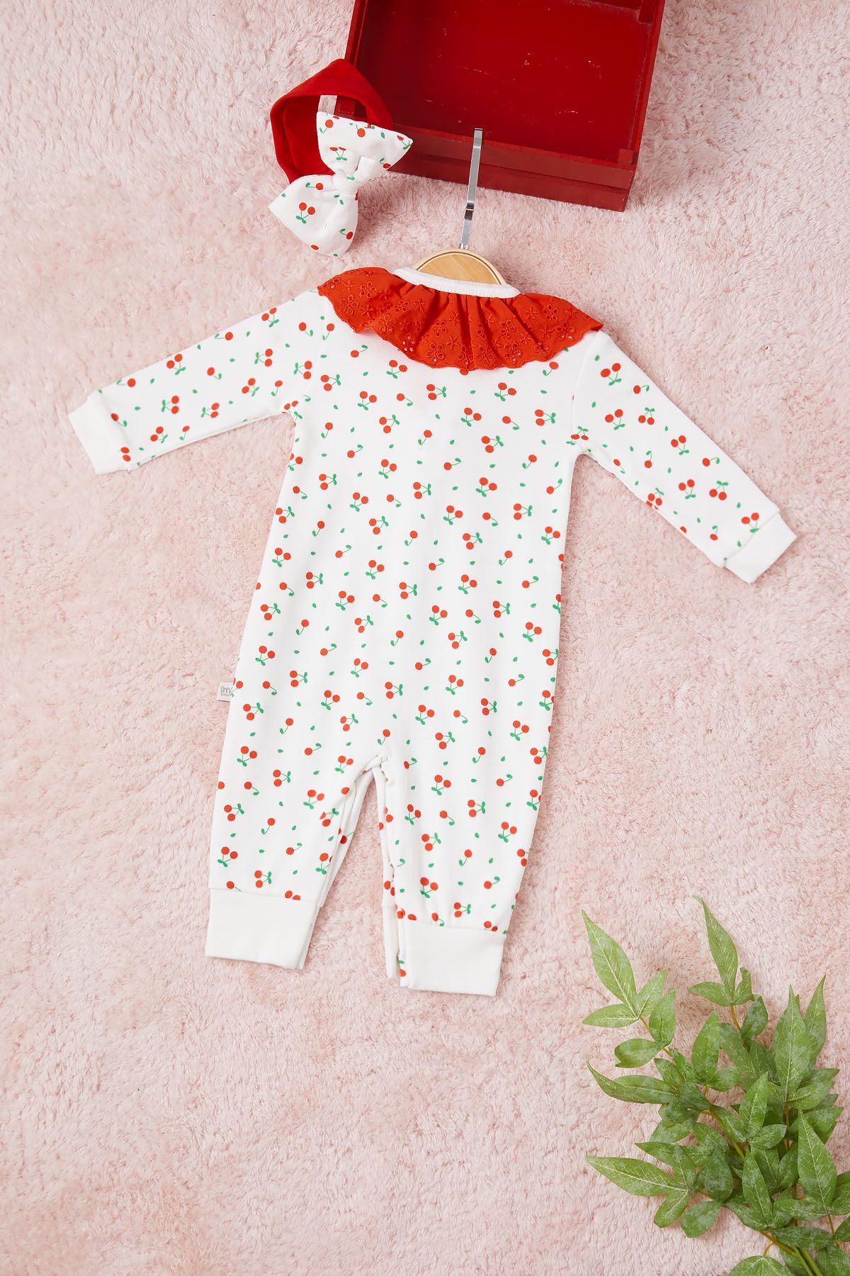 Cansın Mini-Cherry Patterned Snap Jumpsuit 16657 5