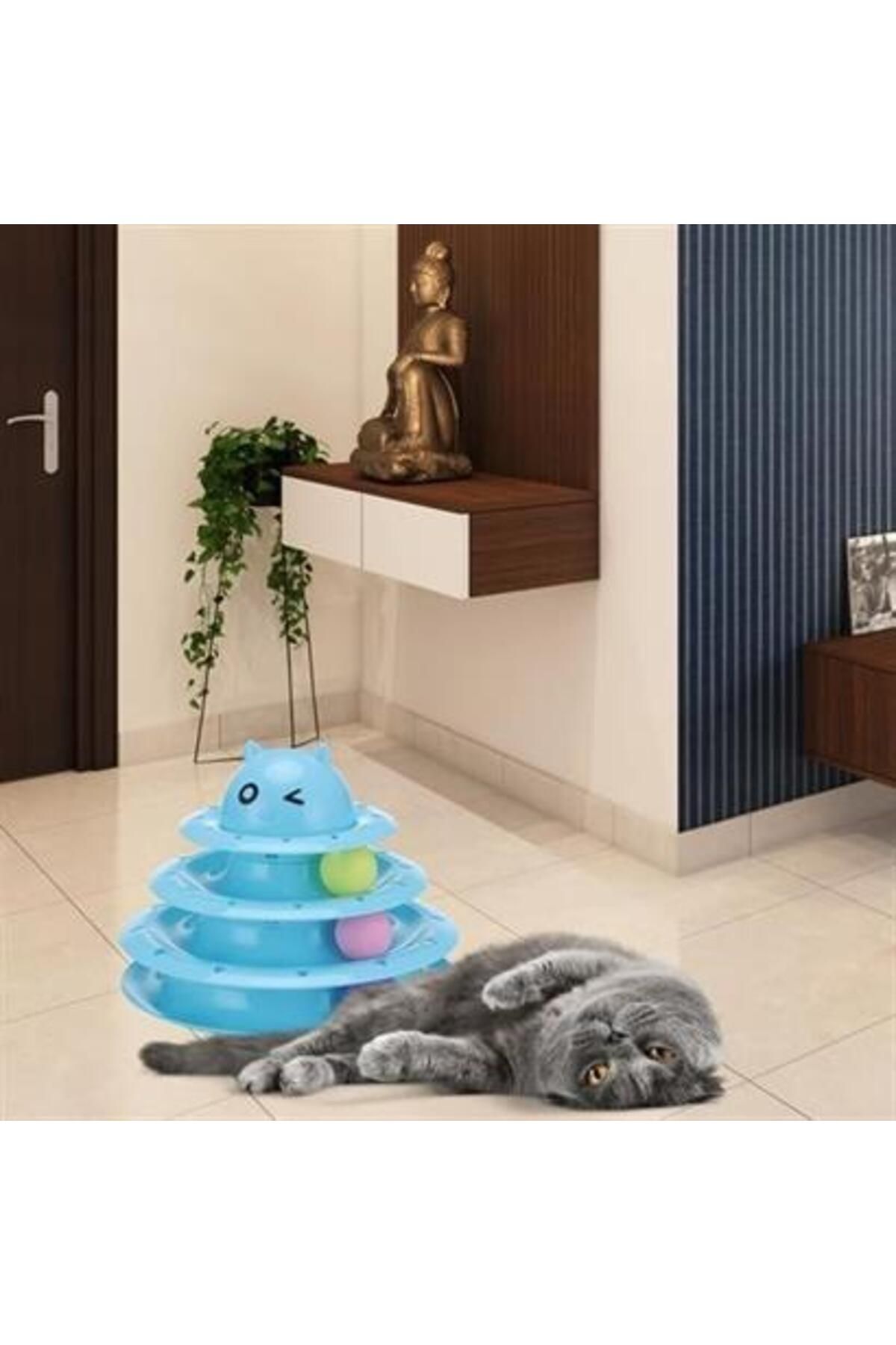 Tenda-Three Storey Tower Of Tracks Cat Toy Set - Fun Cat Game 4
