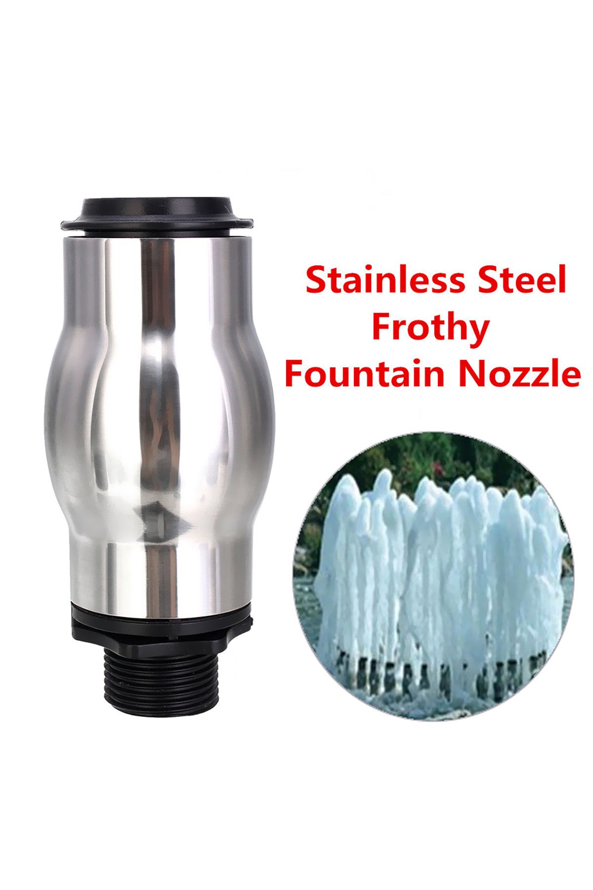 Kesoto-1inch DN25 Stainless Steel Frothy Fountain Nozzle Bubbling Waterscape Pond Sprayhead Outdoor Acce... 1