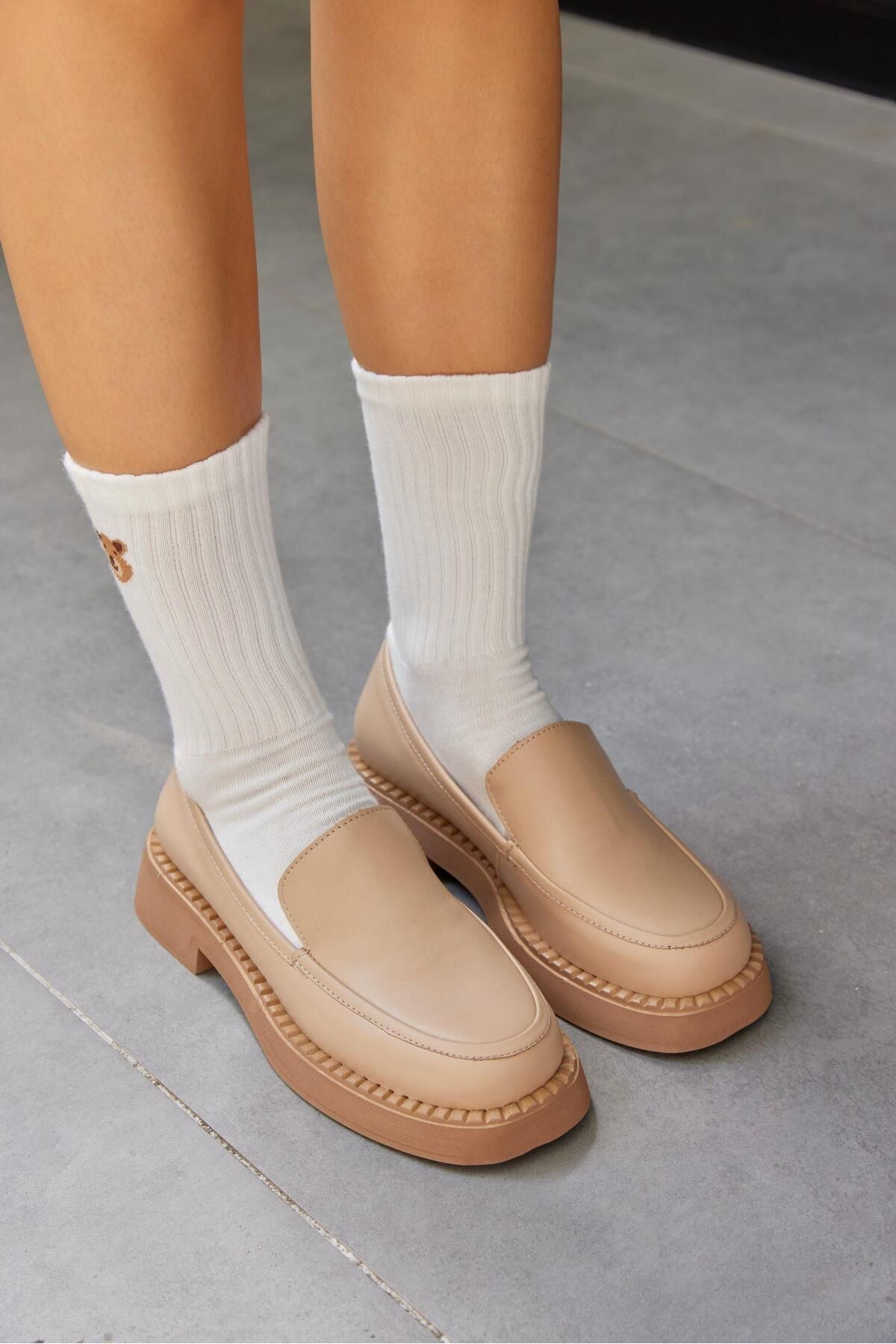 NILUFARR Loafer De Damă Belissa Biscuit Din Piele Naturală Femeie - 39