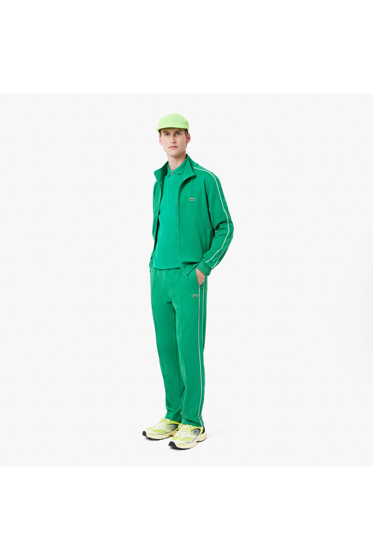 Erkek Regular Fit Çizgili Yeşil Eşofman Altı