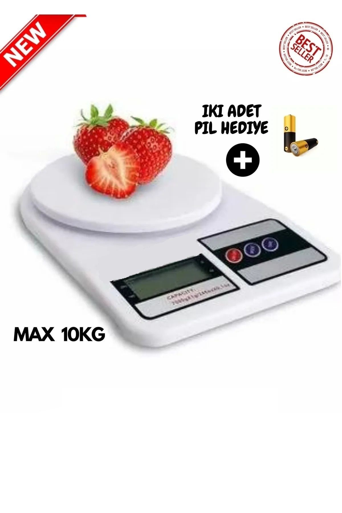 Lilya Home Dijital Hassas 10 Kg Mutfak Terazisi Tartısı Lcd Ekranlı