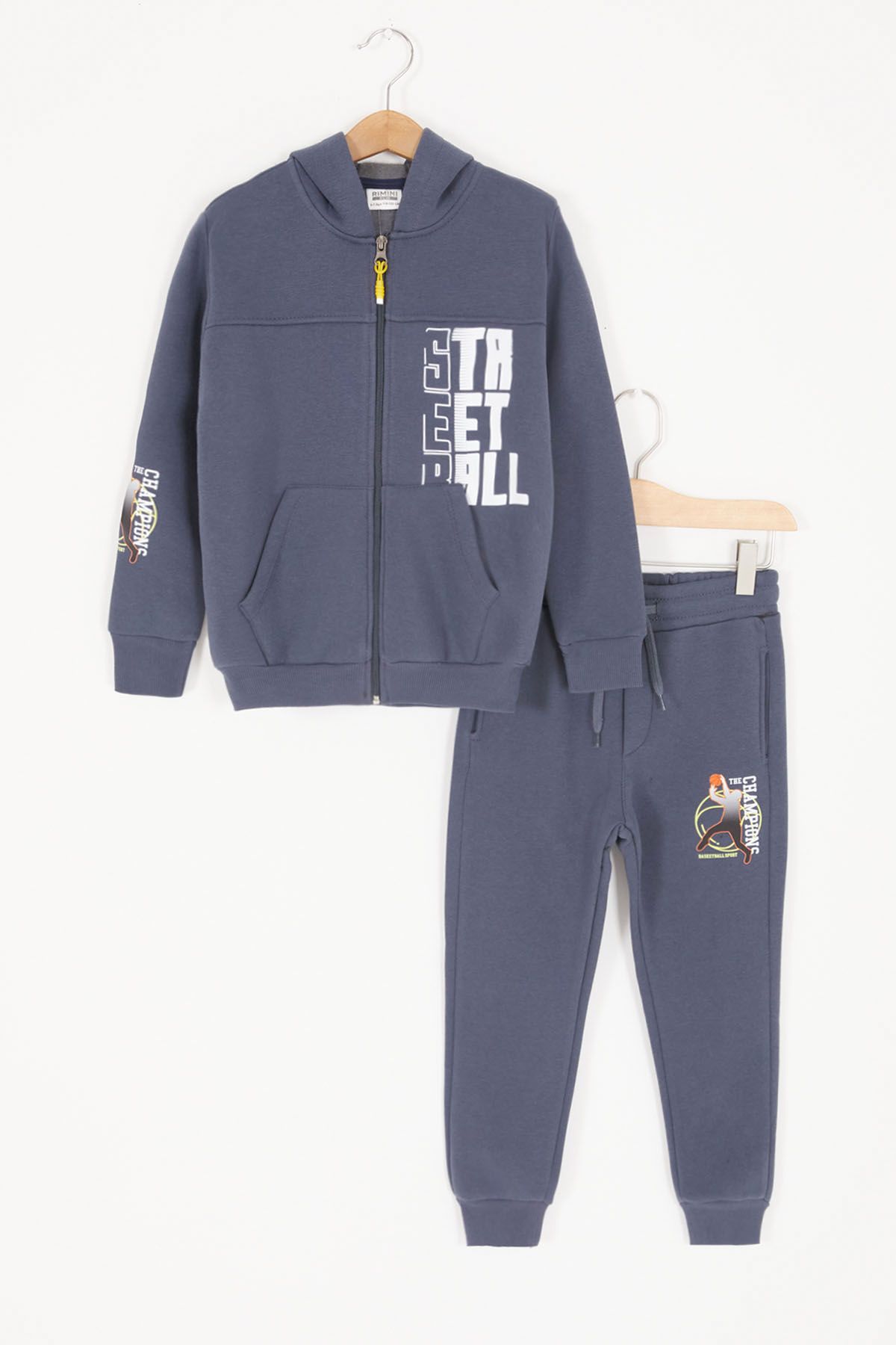 Cansın Mini-Blue Street Printed Boy's Ribbed Tracksuit Set 16958 1