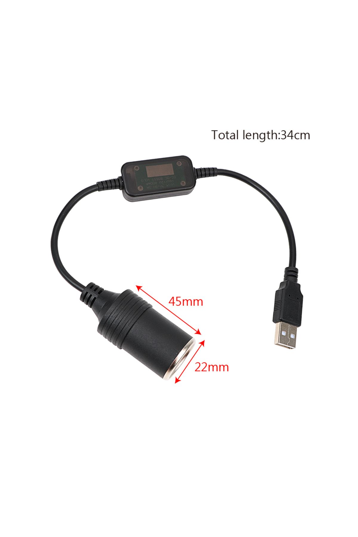 LEEPEE-5V To 12V Car Cigarette Lighter Socket USB Converter Power Adapter Controller Plug Connector Auto... 2