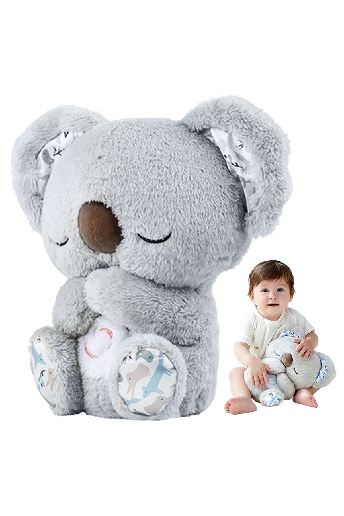 VAKIND-Baby Plush Doll Breathing Bear Newborn Soothing Sleep Playmate Plush Toys Kids Music Sleeping Com... 3