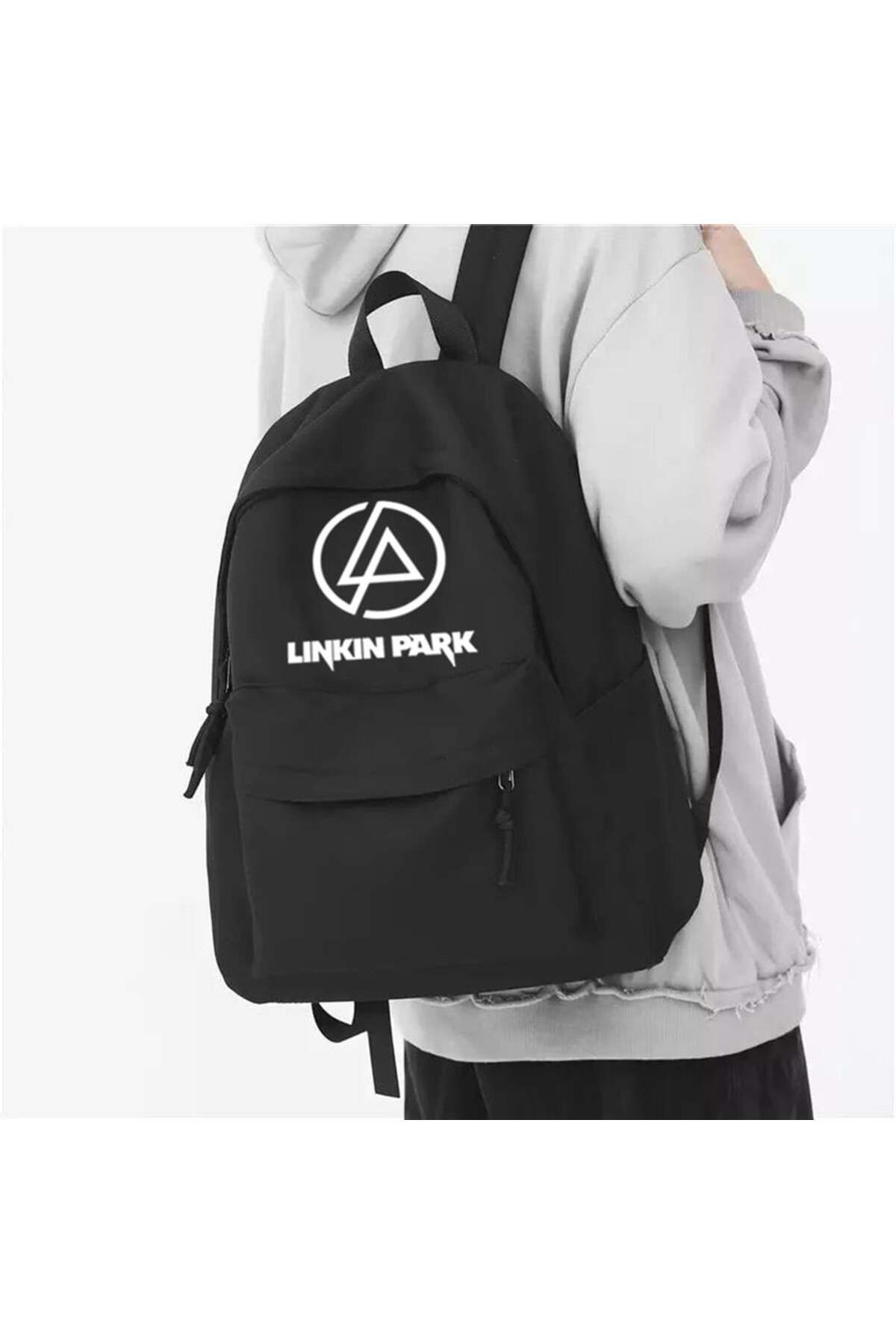 BAREM BUTİK Barem Butik  Linkin Park Logo Baskılı Unisex Sırt Çantası