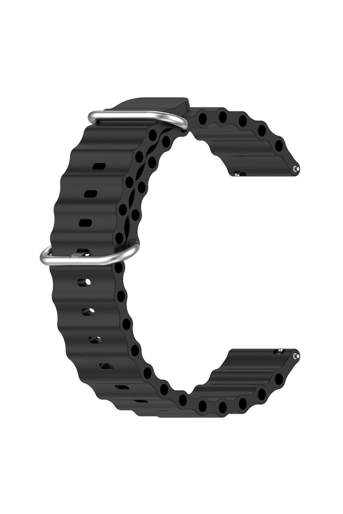 Microsonic Huawei Watch 5 46mm Kordon Ocean Band Siyah