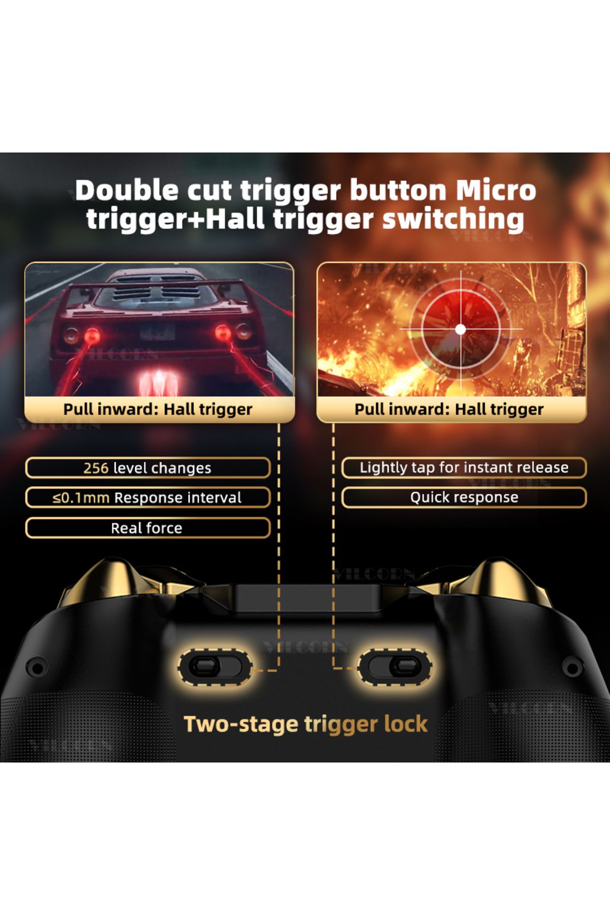 VILCORN-Z03DP Black Myth Wukong Gamepad 800Hz Wireless Dual Vibration Gaming Controller 6-Axis for Switch... 4