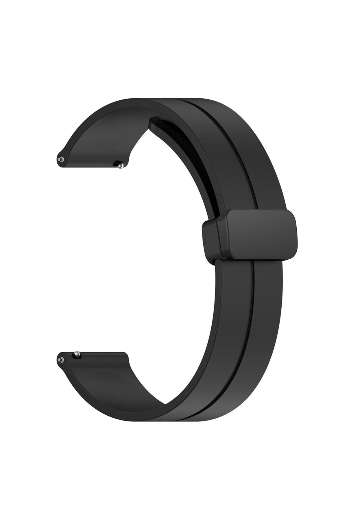 Microsonic Huawei Watch 5 46mm Kordon Ribbon Line Siyah