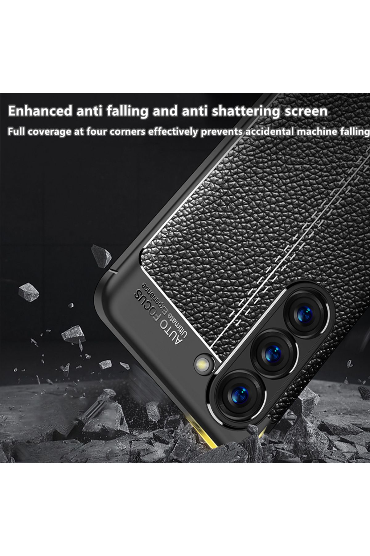 Fibaks-حافظة لهاتف Galaxy S24 Plus / S25 Plus مع غطاء واقٍ من الجلد بتصميم بارز للكاميرا 5