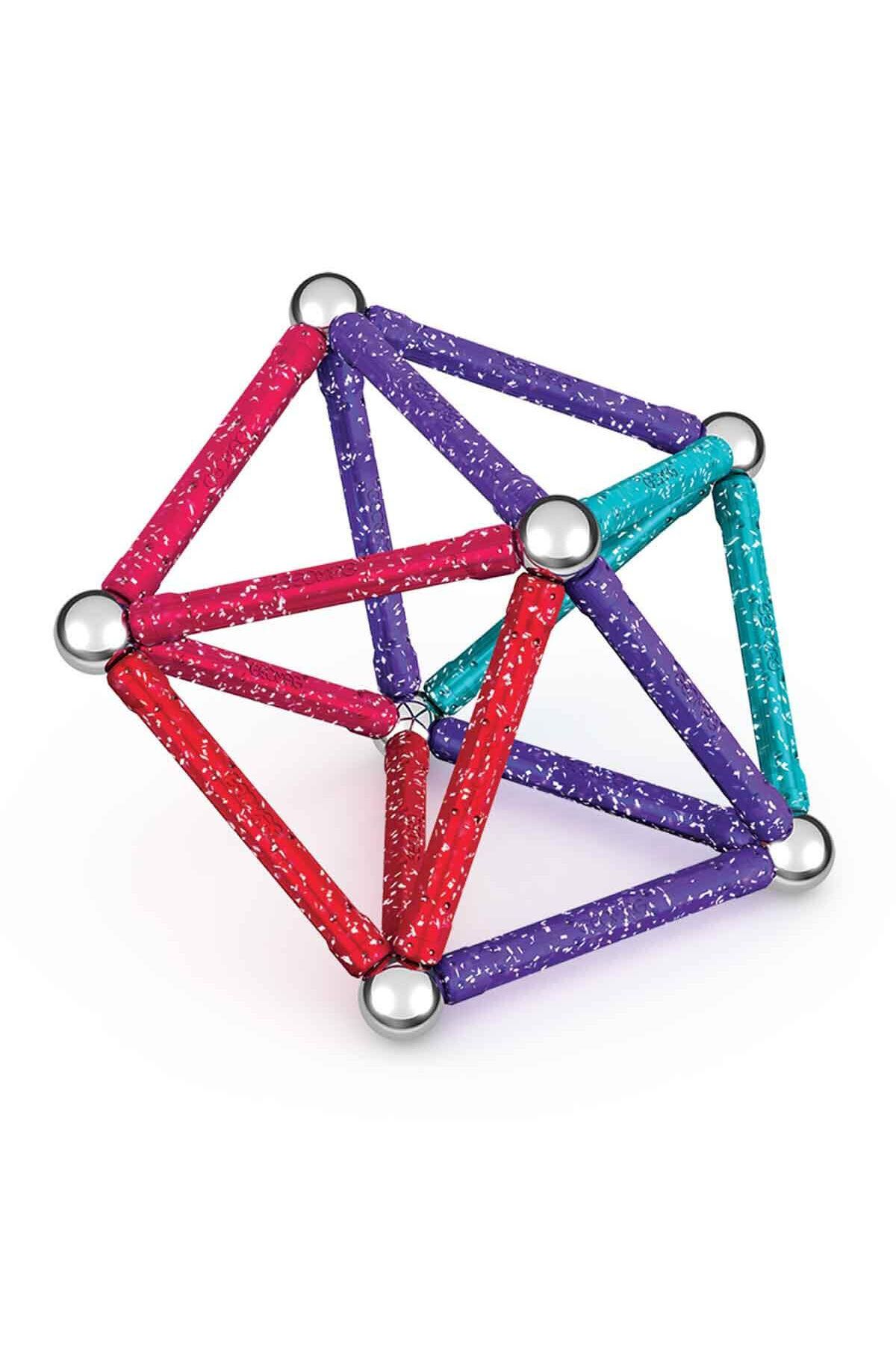 Toyaş-Geomag Magnetic Sticks Glifters Glitters Series Intelligence Game Magnetic Building Game 60 Pieces 6