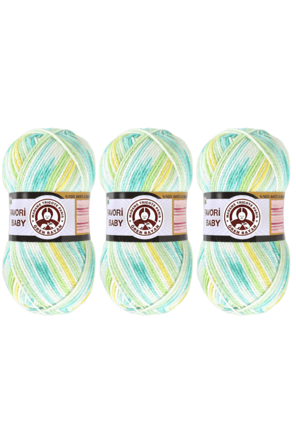 Favorite Baby Hand Knitting Yarn 100 Gr. 660 3 Pcs