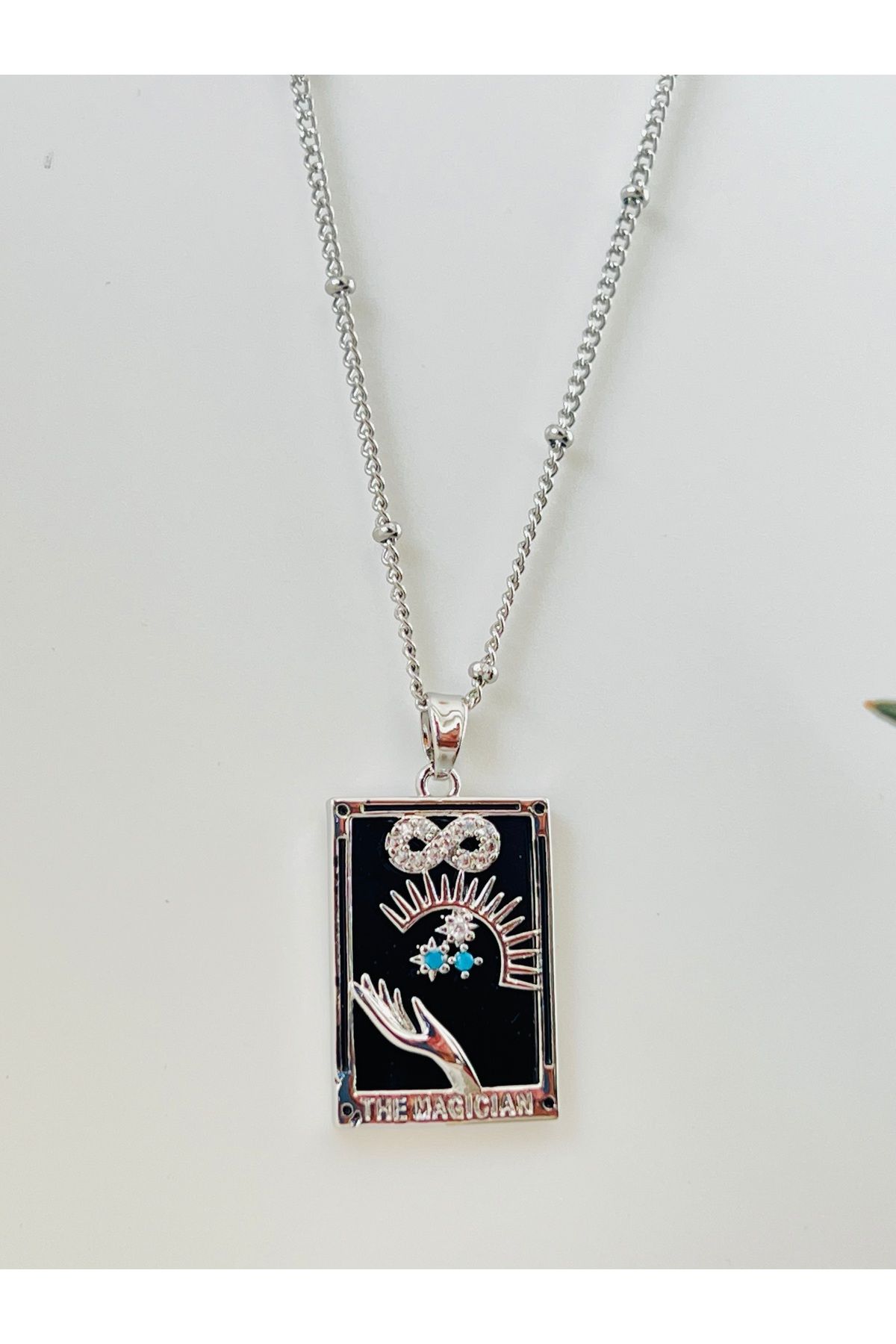 KOALA COMPANY-Steel Silver Color Miracle Tarot Card Necklace - Non-Darking No Allergy 2