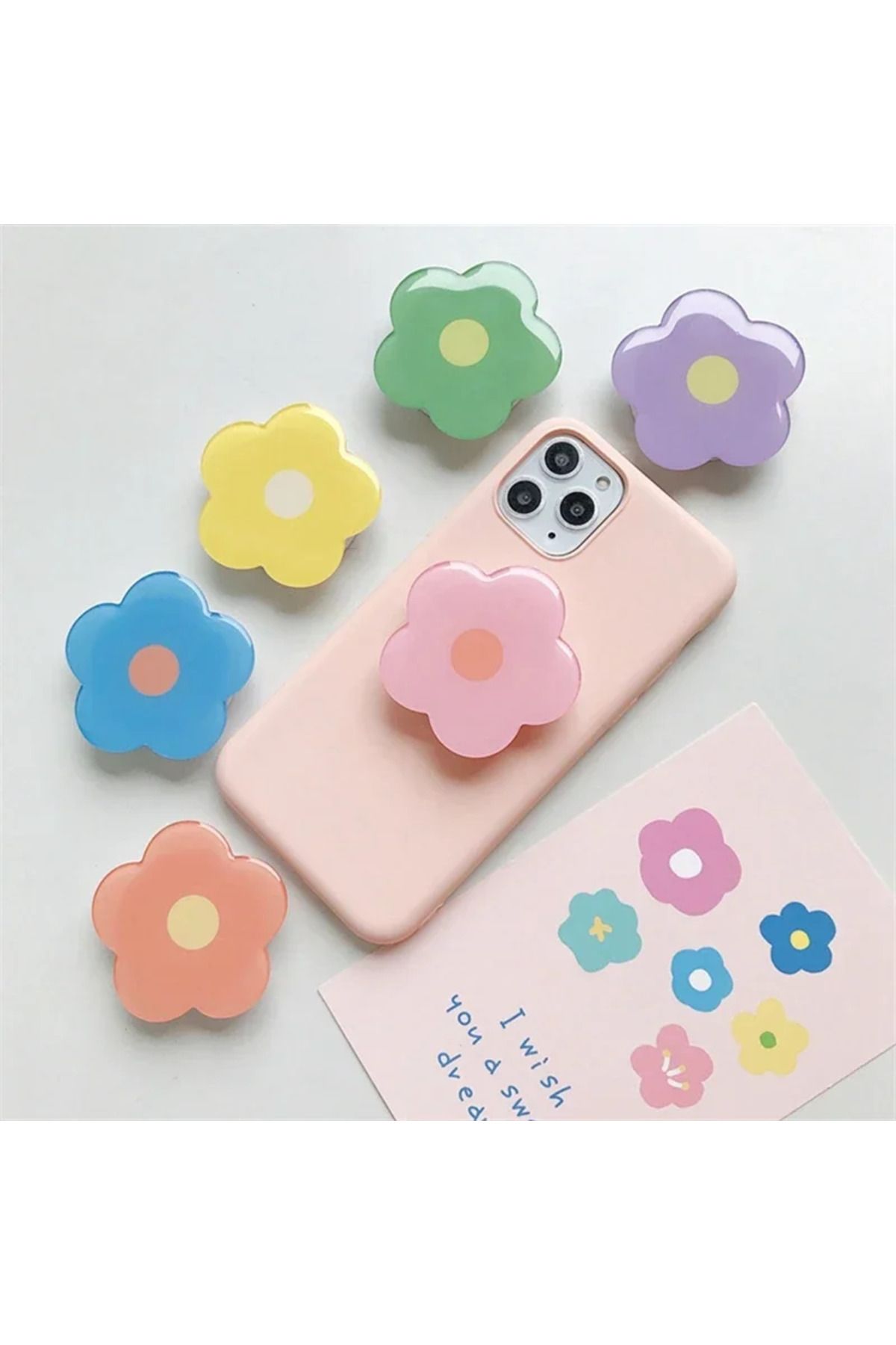 Choice-Cute Flower Folding Expandable Mobile Phone Grip Holder Socket Pocket Support for IPones 15 Finge... 6