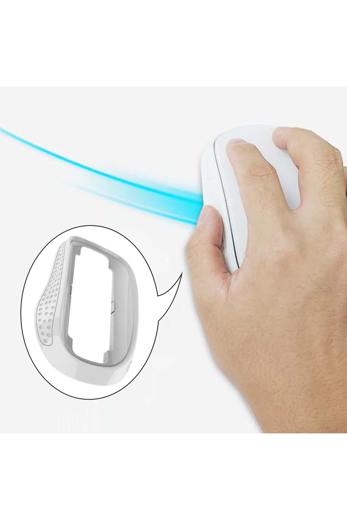 VKTECH-Ergonomic Cover For Apple Magic Mouse 2 3 Hard Case Mouse Base Pad Palm Rest Elevated Anti-slip M... 6