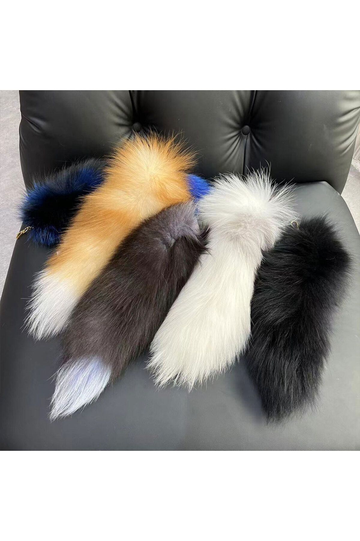 APWIKOGER-Huge Fluffy Faux Fur Fox Tail Keychain Therian Tail Fox Tail Keychain Handbag Key Chain Fluffy Fu... 5
