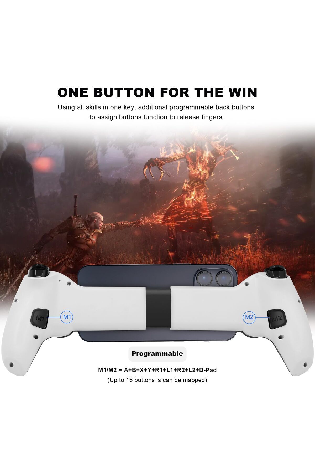DIXSG-NEW D9 Mobile Phone Gamepad Dual Vibration Bluetooth-Compatible 5.2 Wireless Gaming Controller 6-... 6