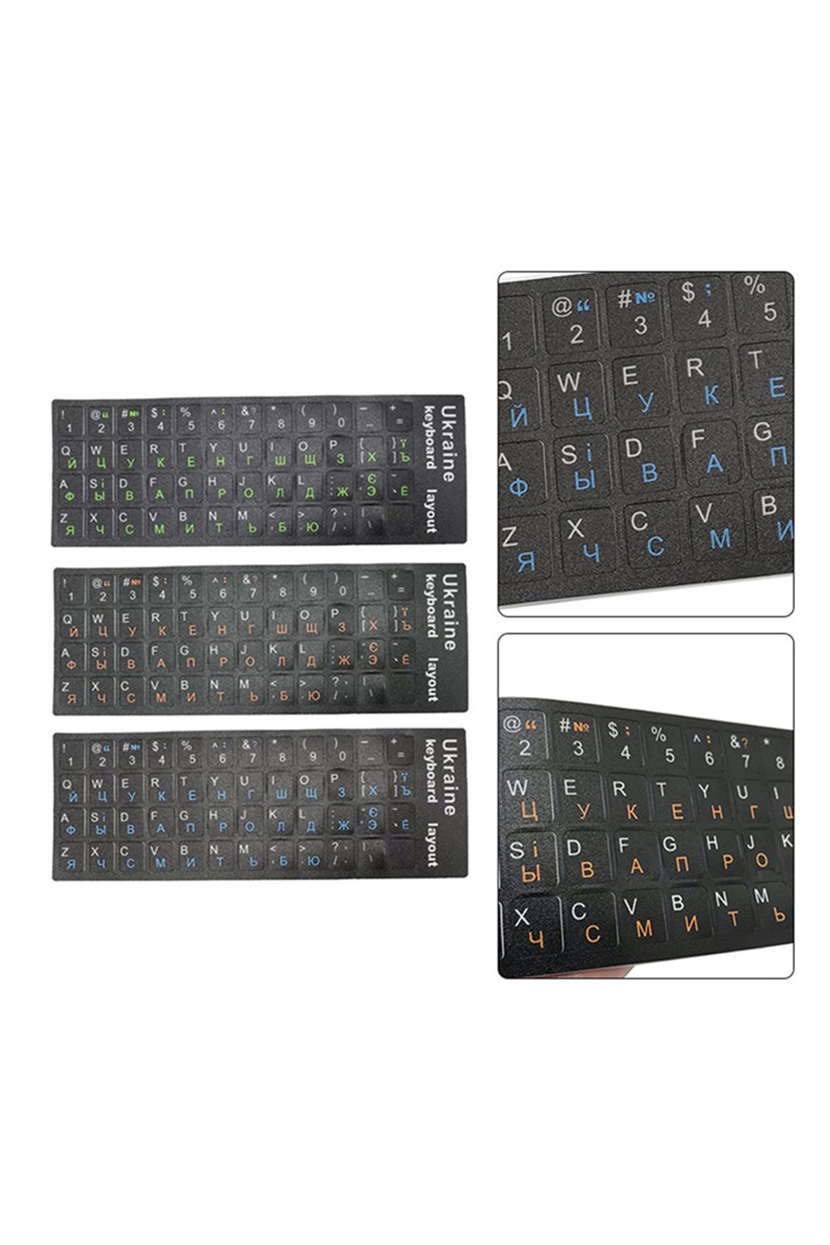 Choice-Ukraine Language Ukrainian Keyboard Sticker Durable Alphabet Black Background For PC Laptop Acces... 3