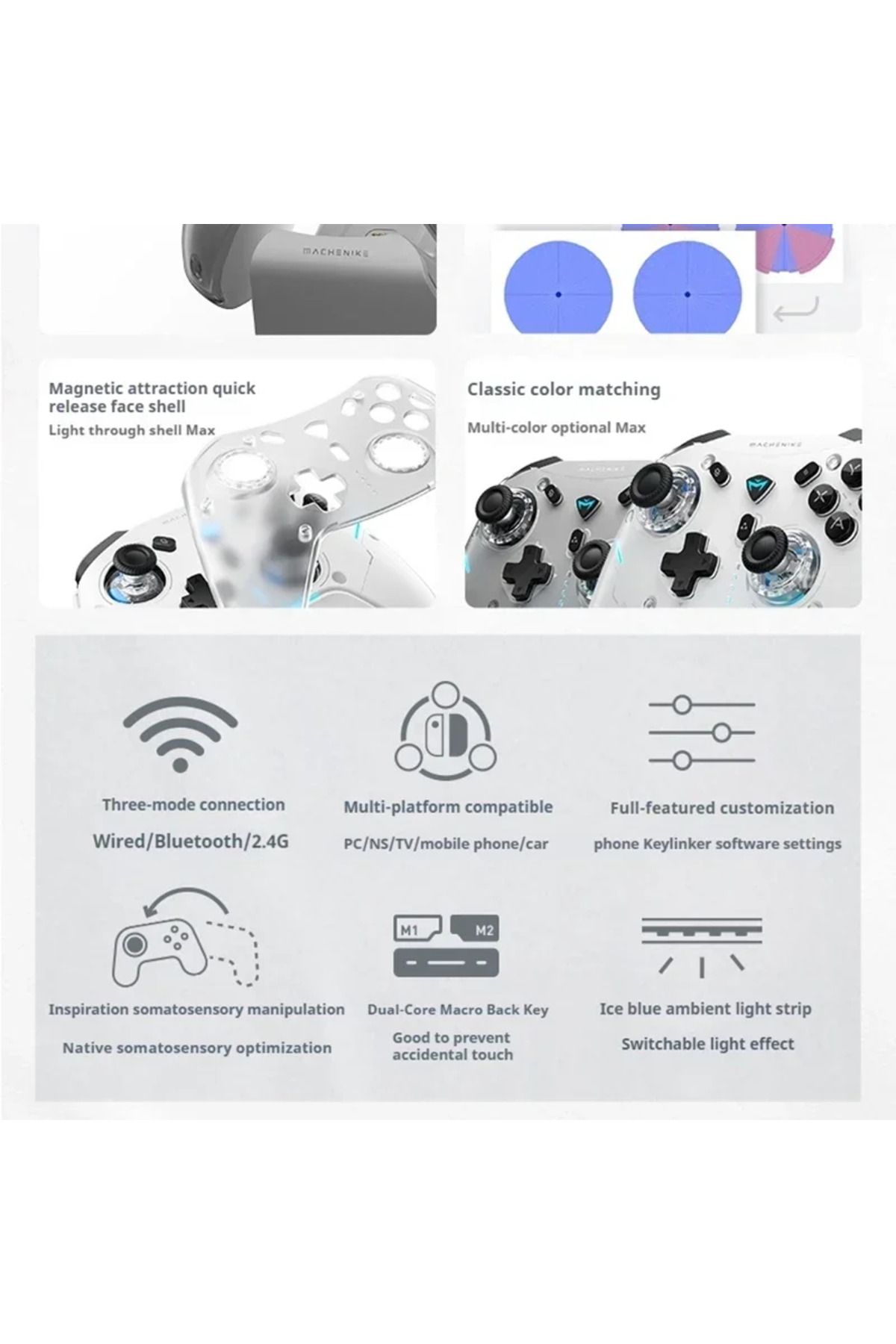 JIMITU-Machenike G5 Pro Max Gamepad Gaming Controller Tri-Mode Fps Wireless Game Pad Elite Hall Trigger ... 6
