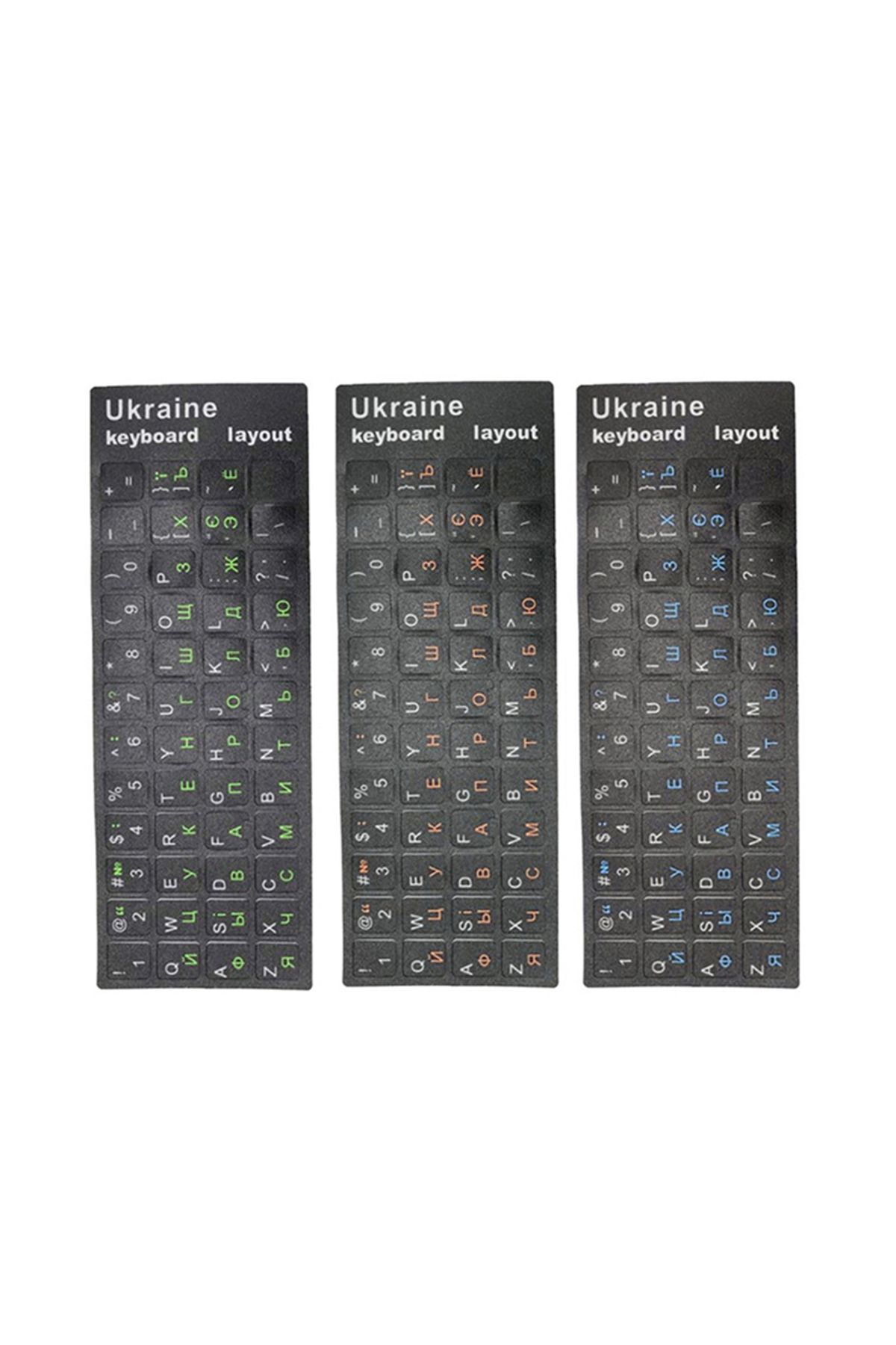 Choice-Ukraine Language Ukrainian Keyboard Sticker Durable Alphabet Black Background For PC Laptop Acces... 2