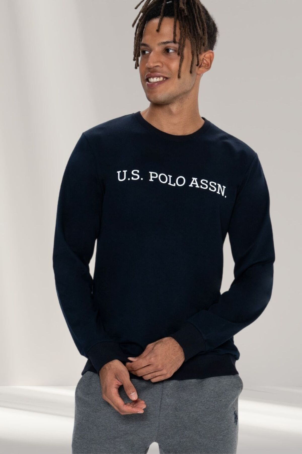 U.S. Polo Assn.-U.S. Polo Assn. Men's Navy Blue Pajama Set 1