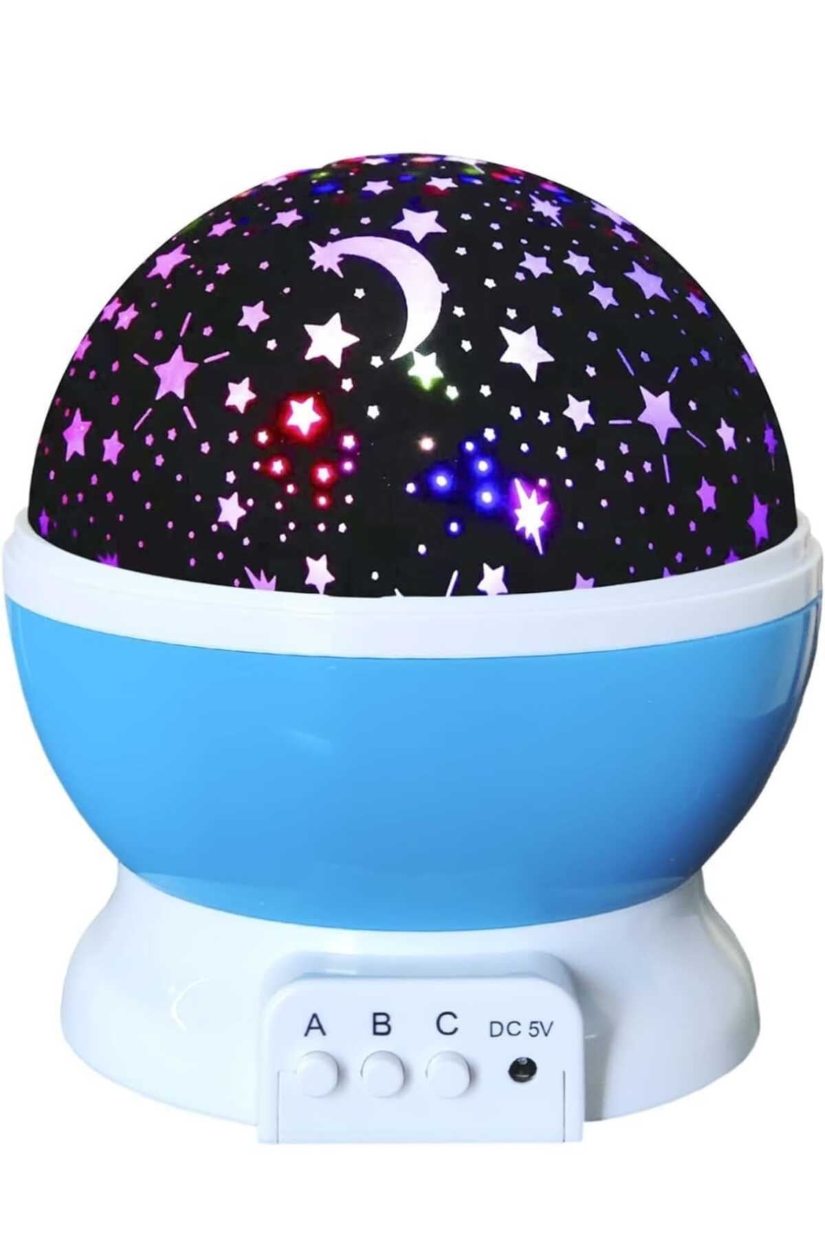 mr shopping Gece Lambası Tavana Işık Yansıtan Dönen Yıldız Ay Projeksiyon Parti Lambası fotoğrafı 2 (önizleme)