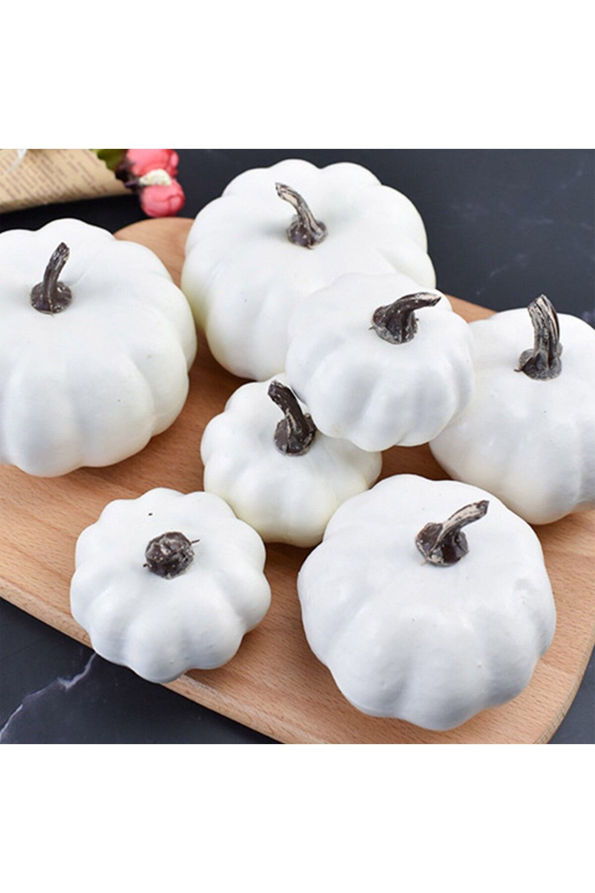 Choice-7 Pieces High Quality Pumpkin Baubles, Various Sizes, Party, Halloween, Home Baubles, Crafts, Whi... 4