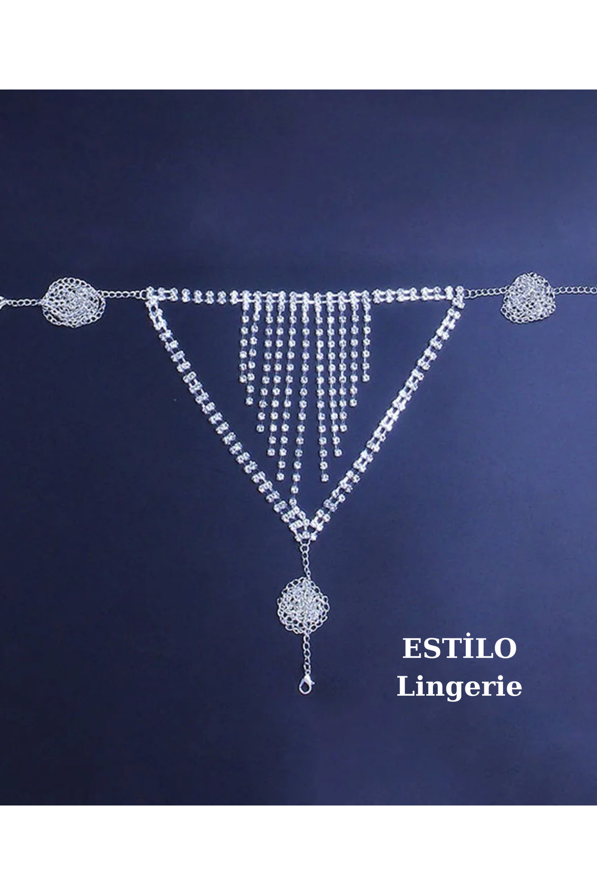 Taşlı Luxury Su Yolu Vücut Takısı, Taşlı Bikini, Taşlı Sütyen Külot, Fantezi Iç Çamaşır Takımı