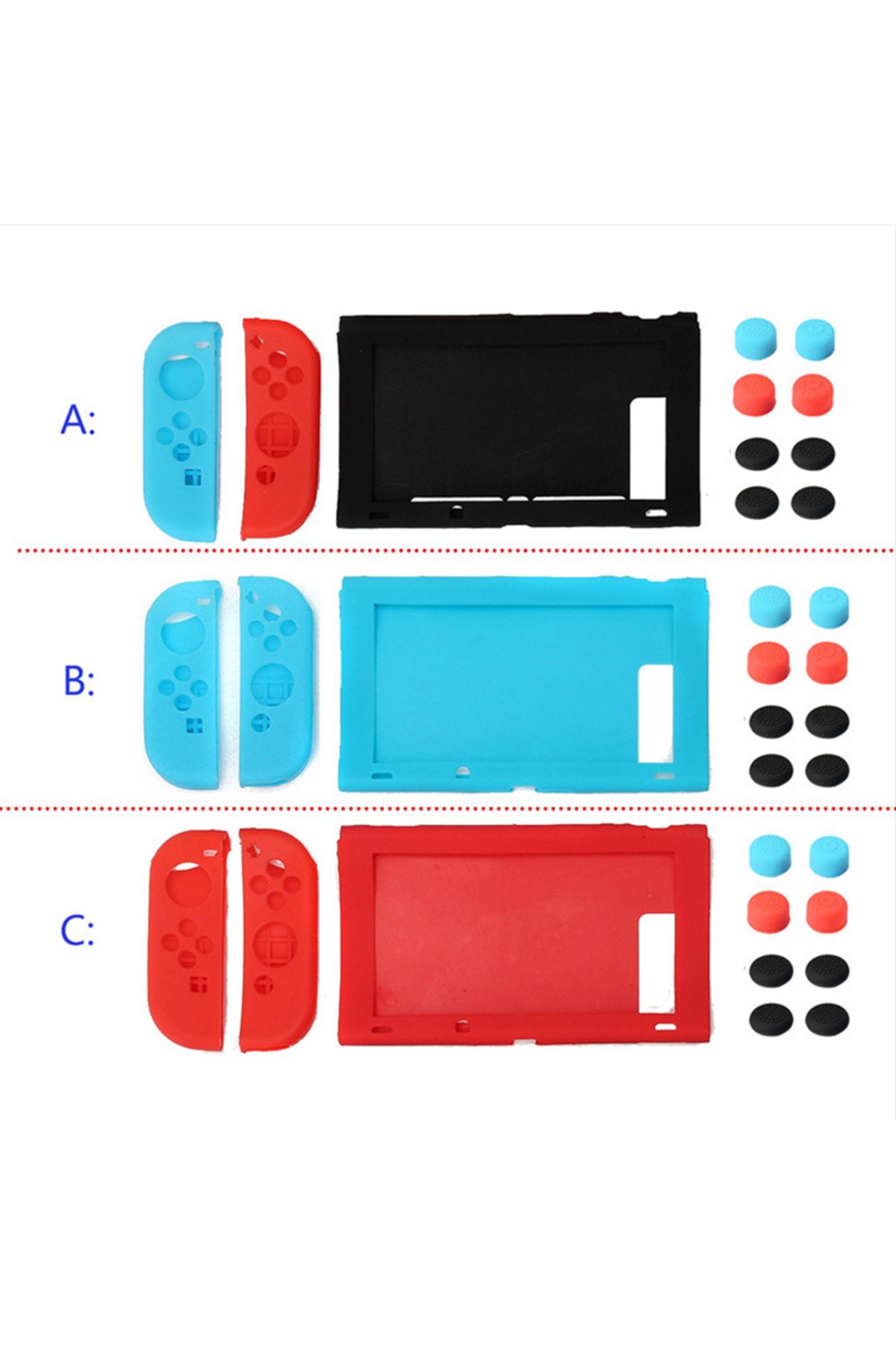 karbeen-11 in 1 Switch Console Case Cover Switch Joy-Con Controller Cover Case Joystick Cap Nintendo Game... 2