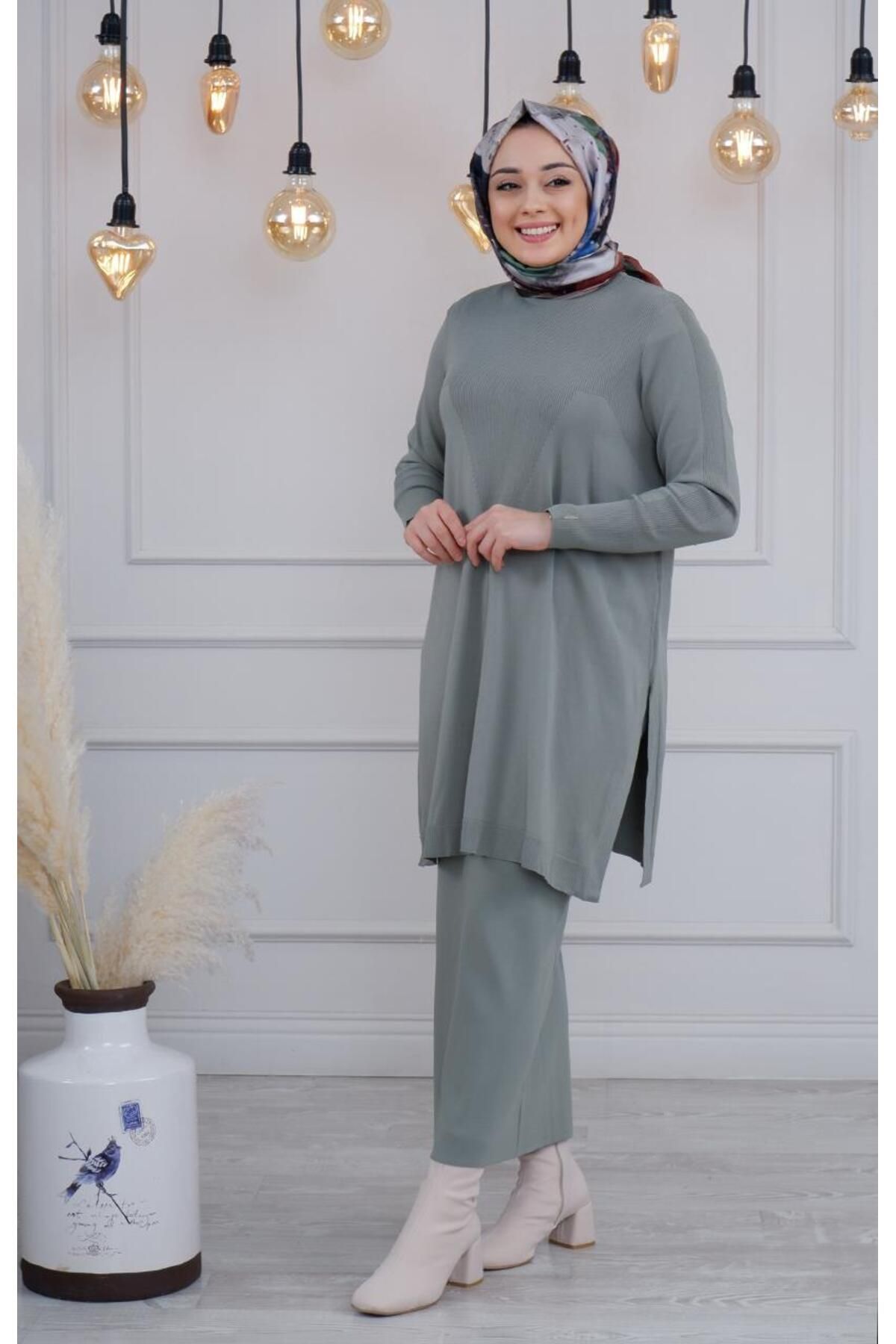 Invee-6222 Model Brown Knitwear Tunic 3