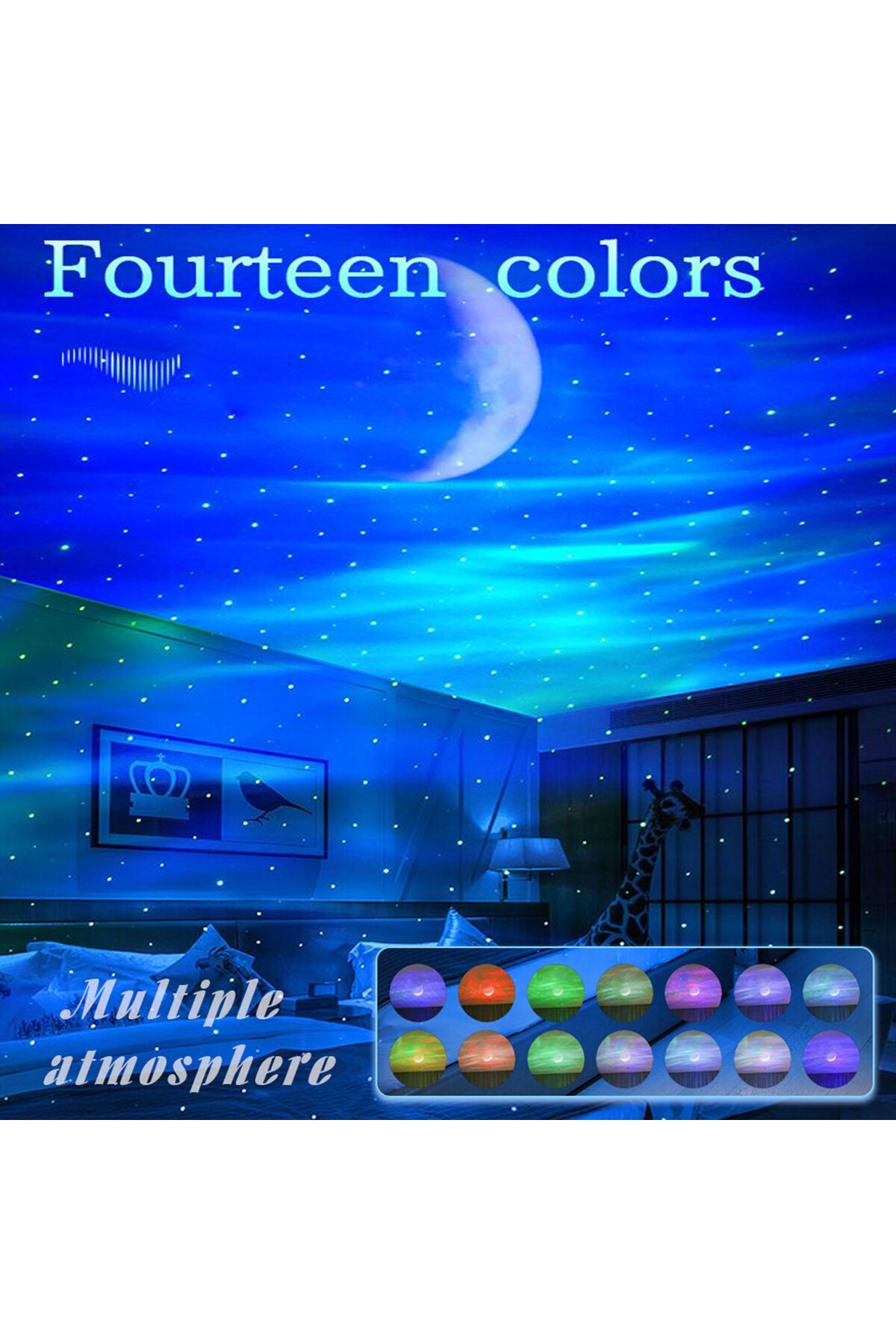 Choice-Willed led colorful star disk northern lights projection usb moon remote control atmosphere laser... 3