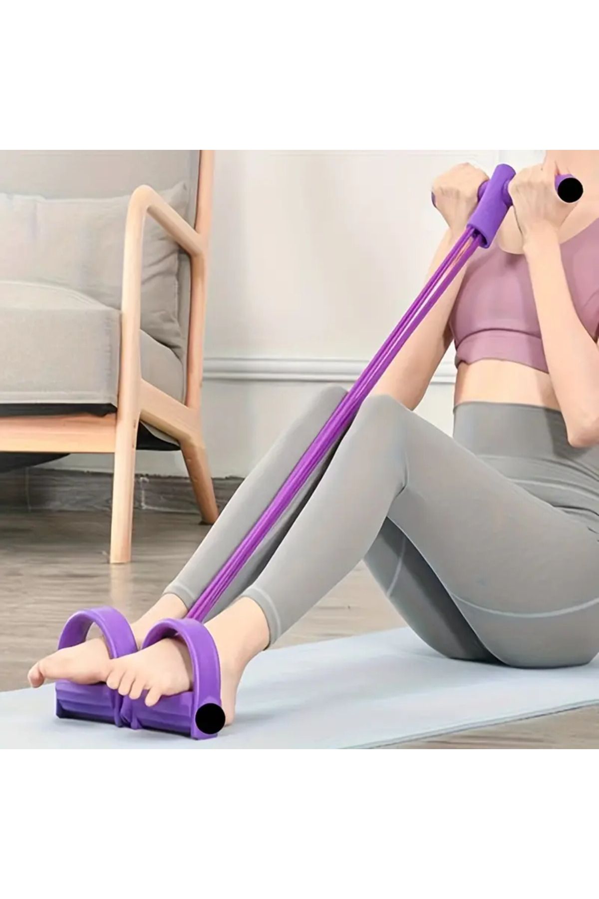 Yoga Pedal Çekici Çok Fonksiyonlu Elastik Çekme Gerilim İpi Fitness Ekipmanı Karın, Bel, Kol