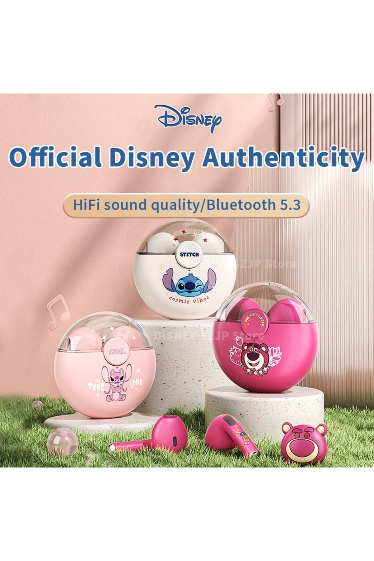 Choice-New Disney Q50 Stitch Angel Wireless Bluetooth 5.3 Earphones HiFi Surround Sound Headset Smart To... 3