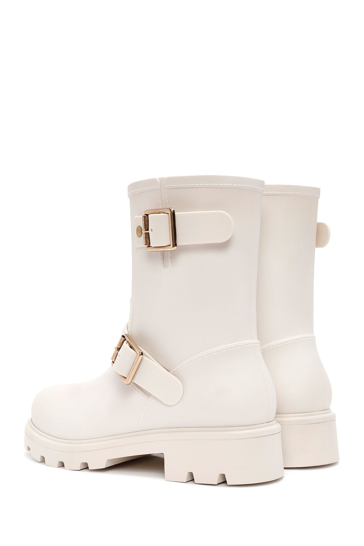 Derimod-Women's Cream Buckle Detailed Rain Boots 24Wfe4751Pv 5