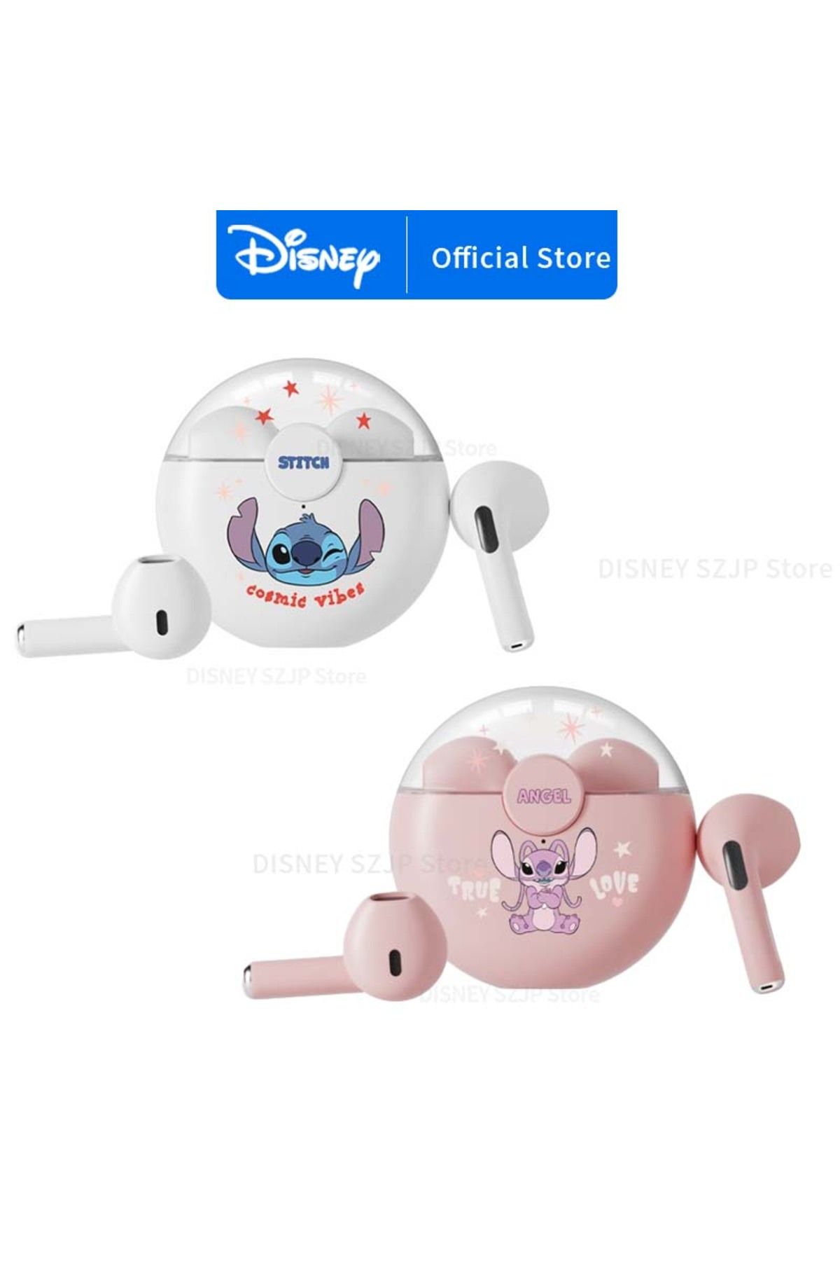 Choice-New Disney Q50 Stitch Angel Wireless Bluetooth 5.3 Earphones HiFi Surround Sound Headset Smart To... 2