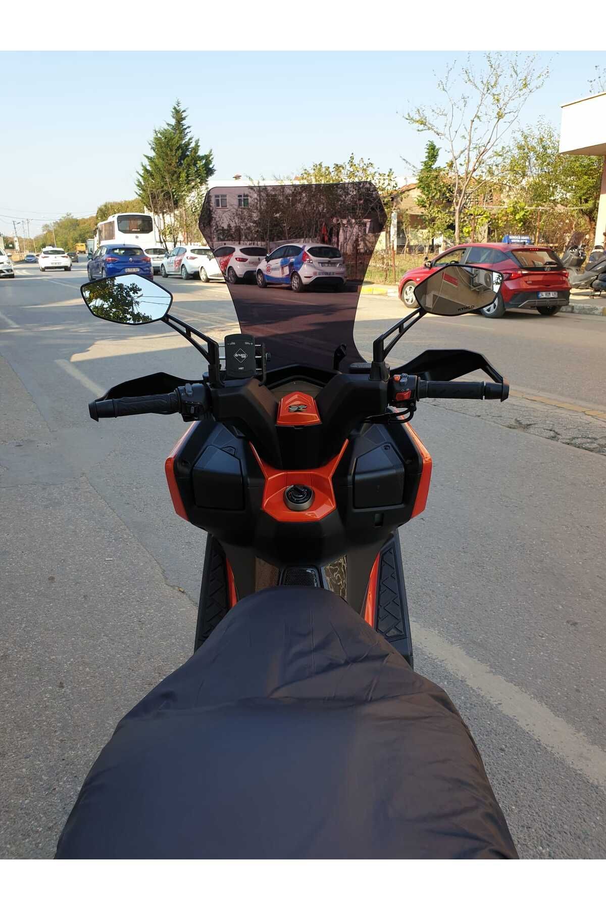 Kymco DTX 250 Siperlik Ön Cam 2025 Model 68cm Siyah Renkli 4mm