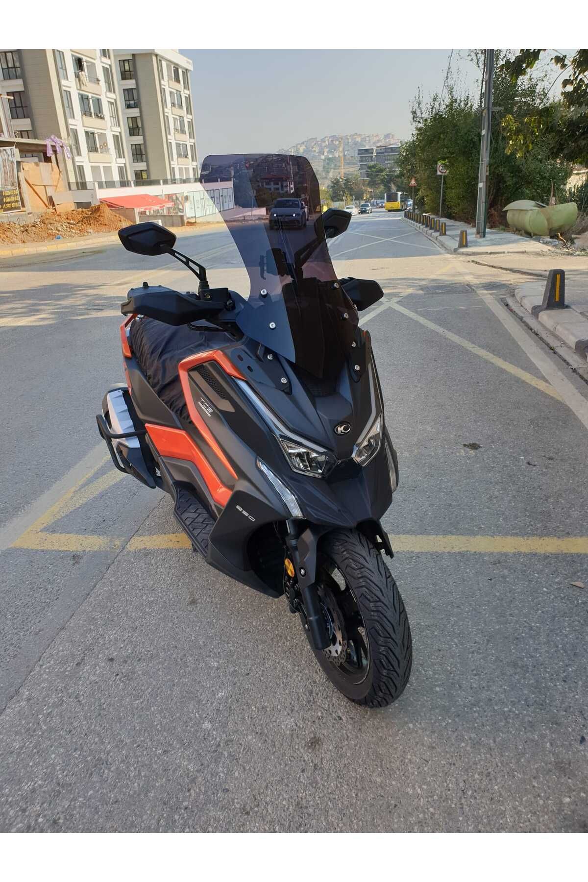 Kymco DTX 250 Siperlik Ön Cam 2025 Model 68cm Siyah Renkli 4mm