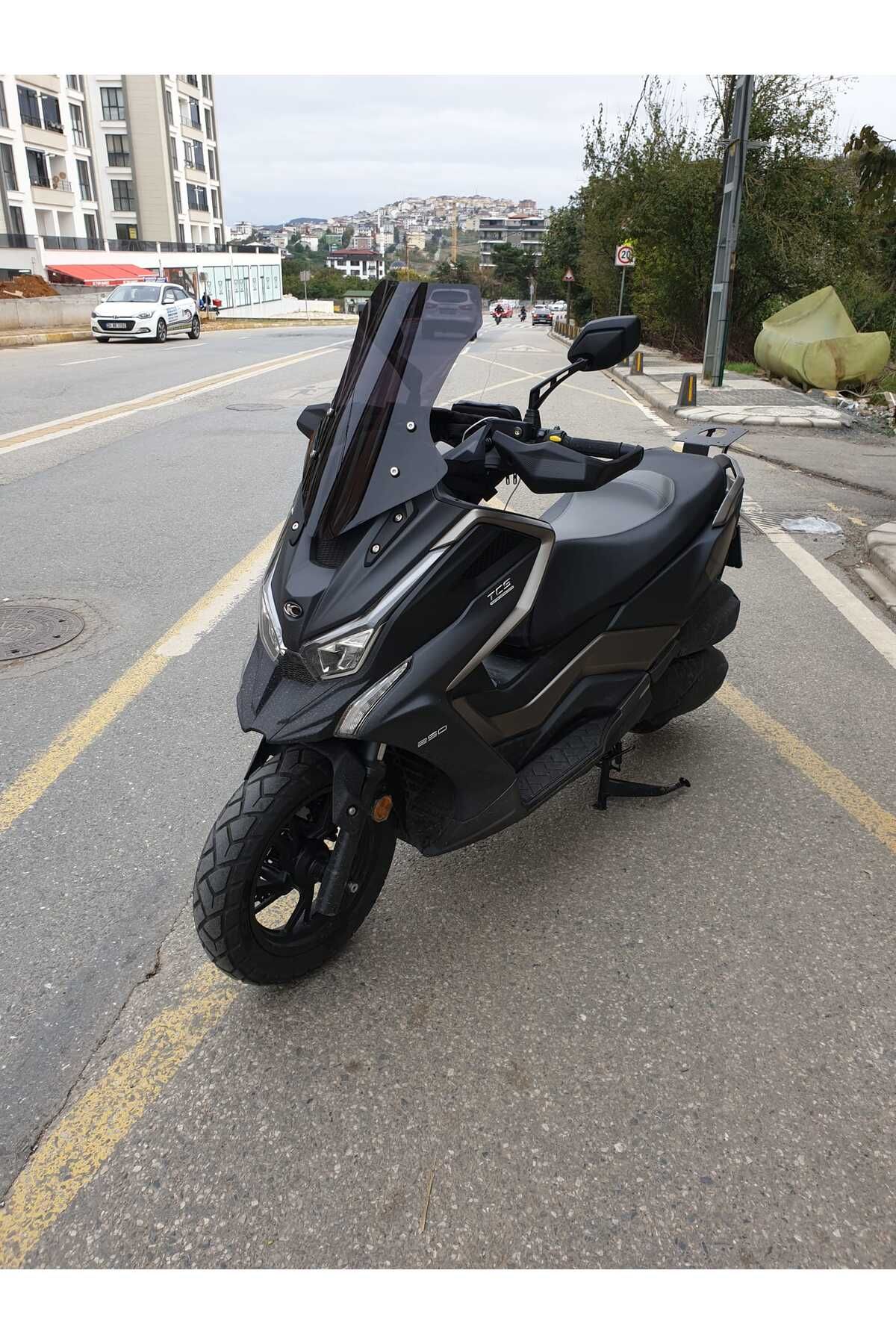 Kymco DTX 250 Siperlik Ön Cam 2025 Model 55cm Siyah Renkli 4mm