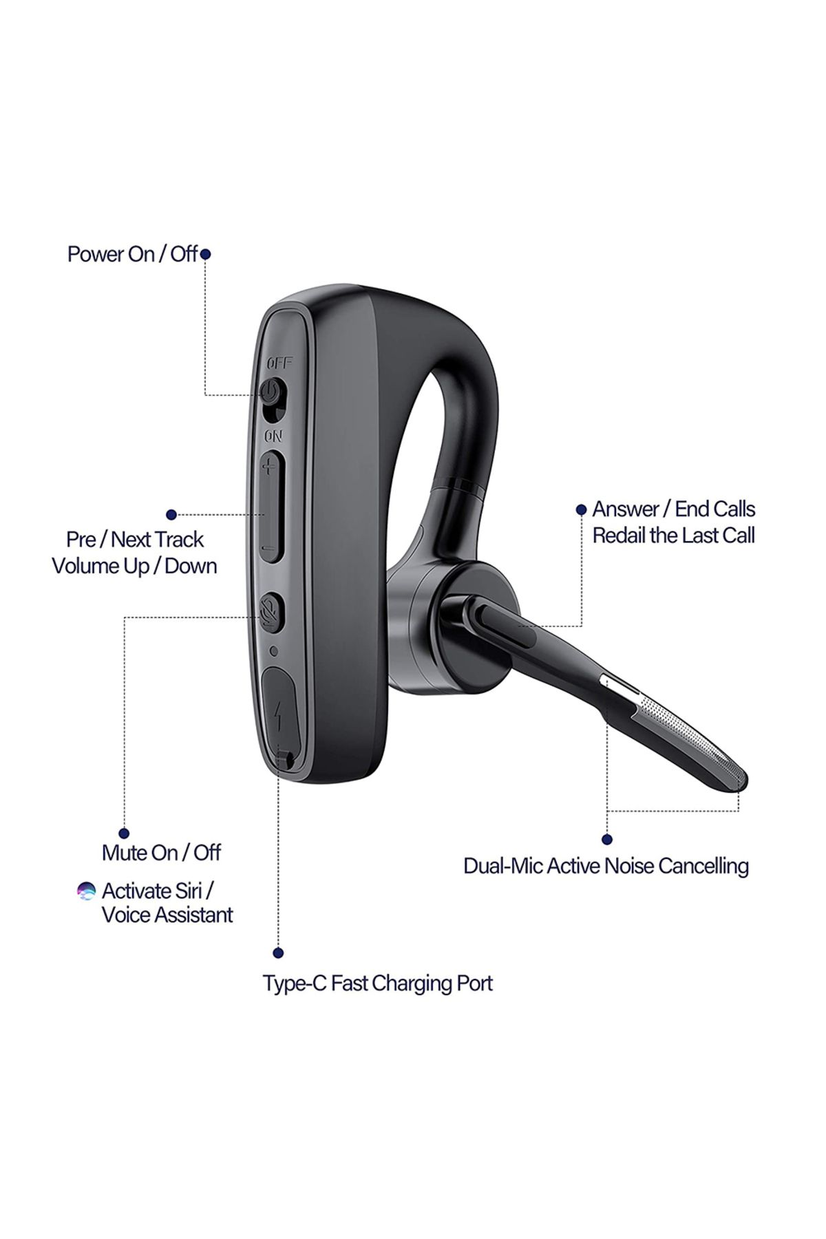 Choice-2023 Newest K18 Bluetooth Headset Handsfree Headphones CVC8.0 Dual Mic Noise Cancelling Wireless ... 7