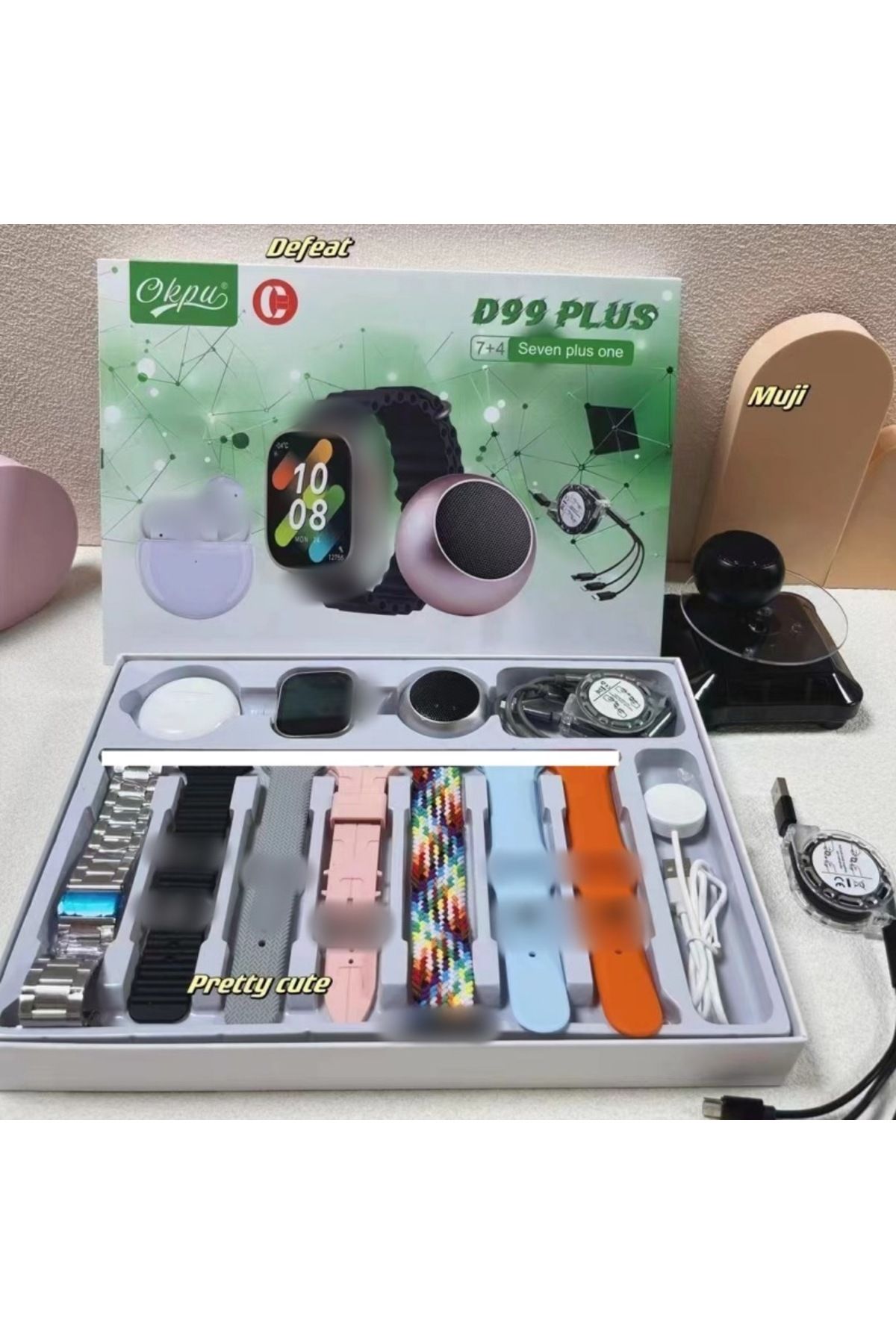 Choice-D99 Plus Smart Watch 10 in 1 Set Bluetooth Call Smart Watch Bluetooth Earphone Set 1