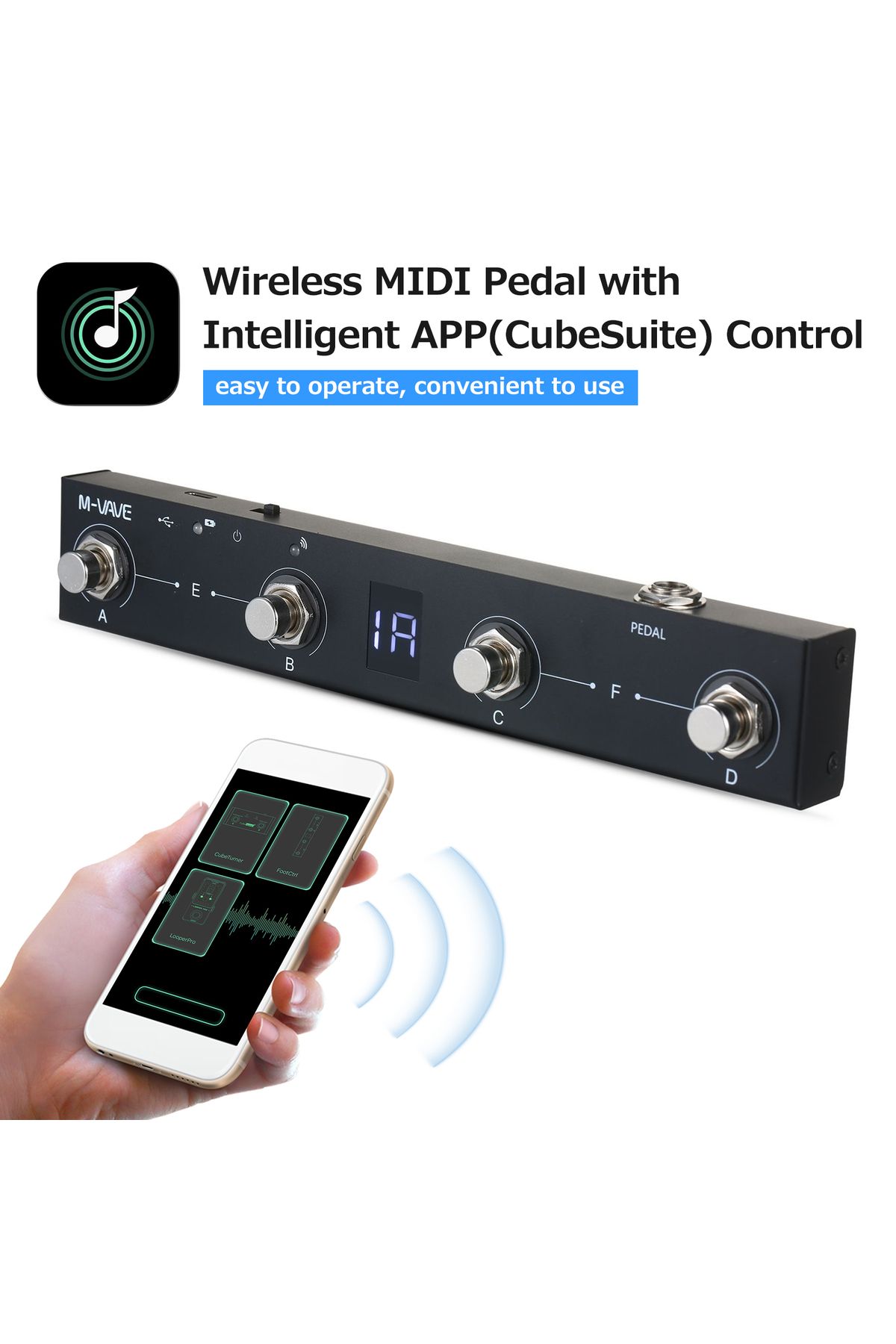 M-VAVE-Chocolate MIDI Controller BT Rechargeable 4 Buttons MIDI Controller Pedal APP Control with... 2