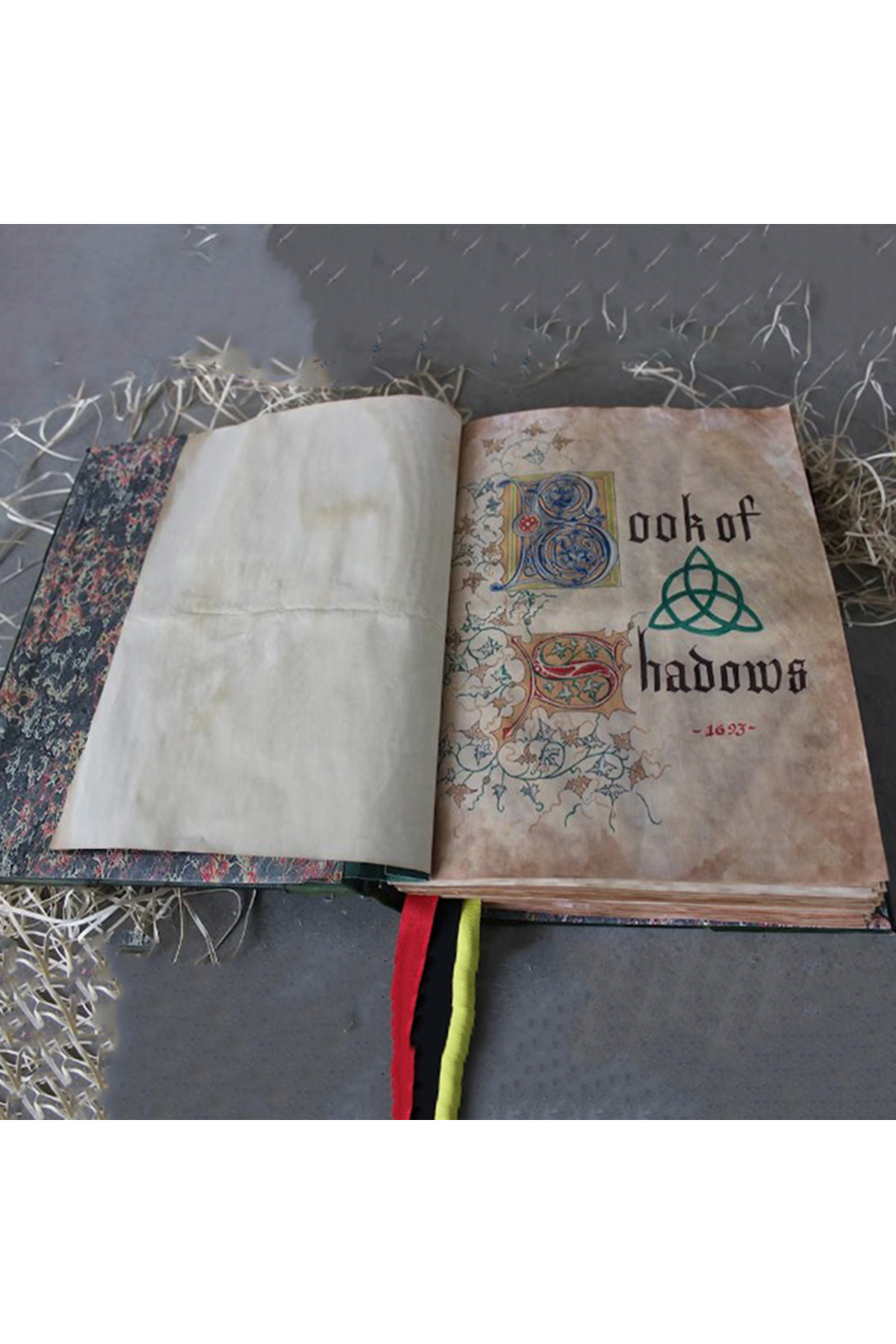 Choice 1pc Book Of Shadows Green Cover Bound Blank And Lined Journal