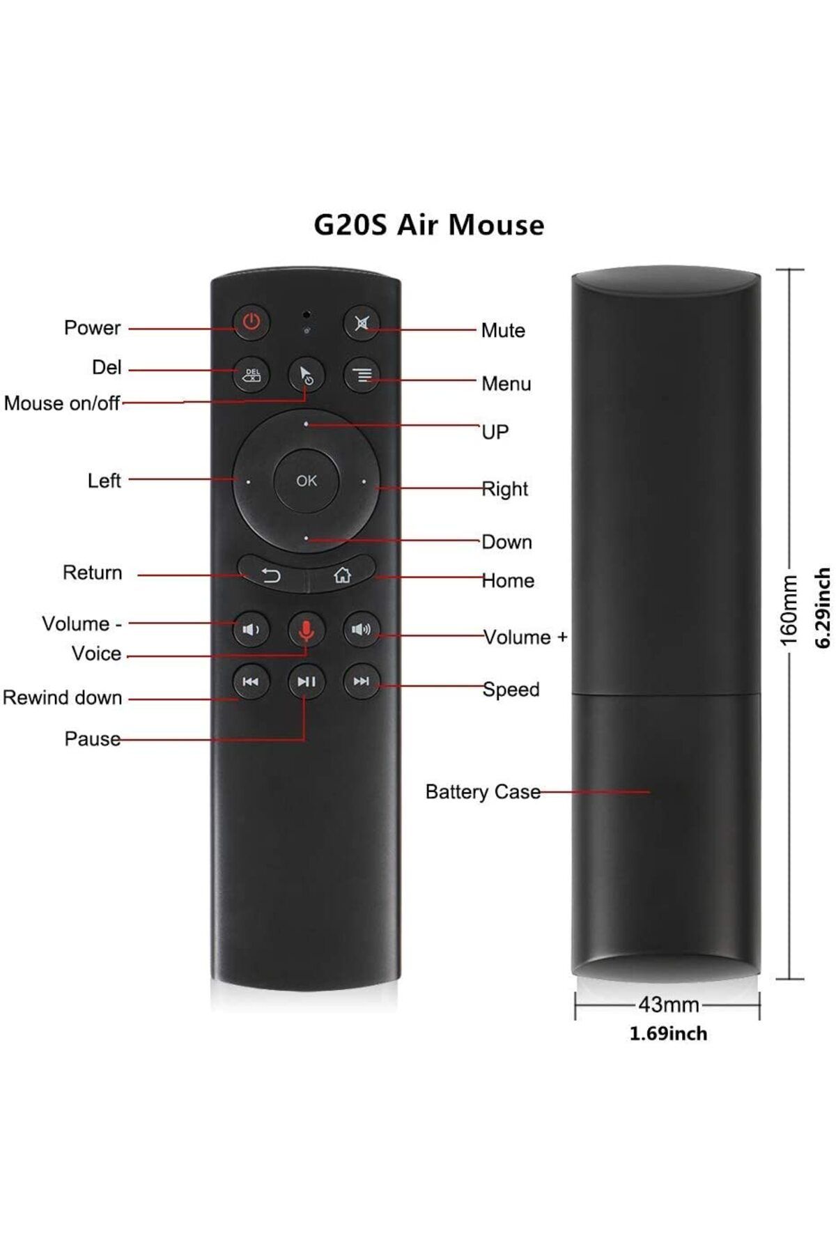 Choice-G20 G20S Smart Voice Remote Control 2.4G Wireless Backlit Air Mouse Gyroscope IR Learning For H96... 4